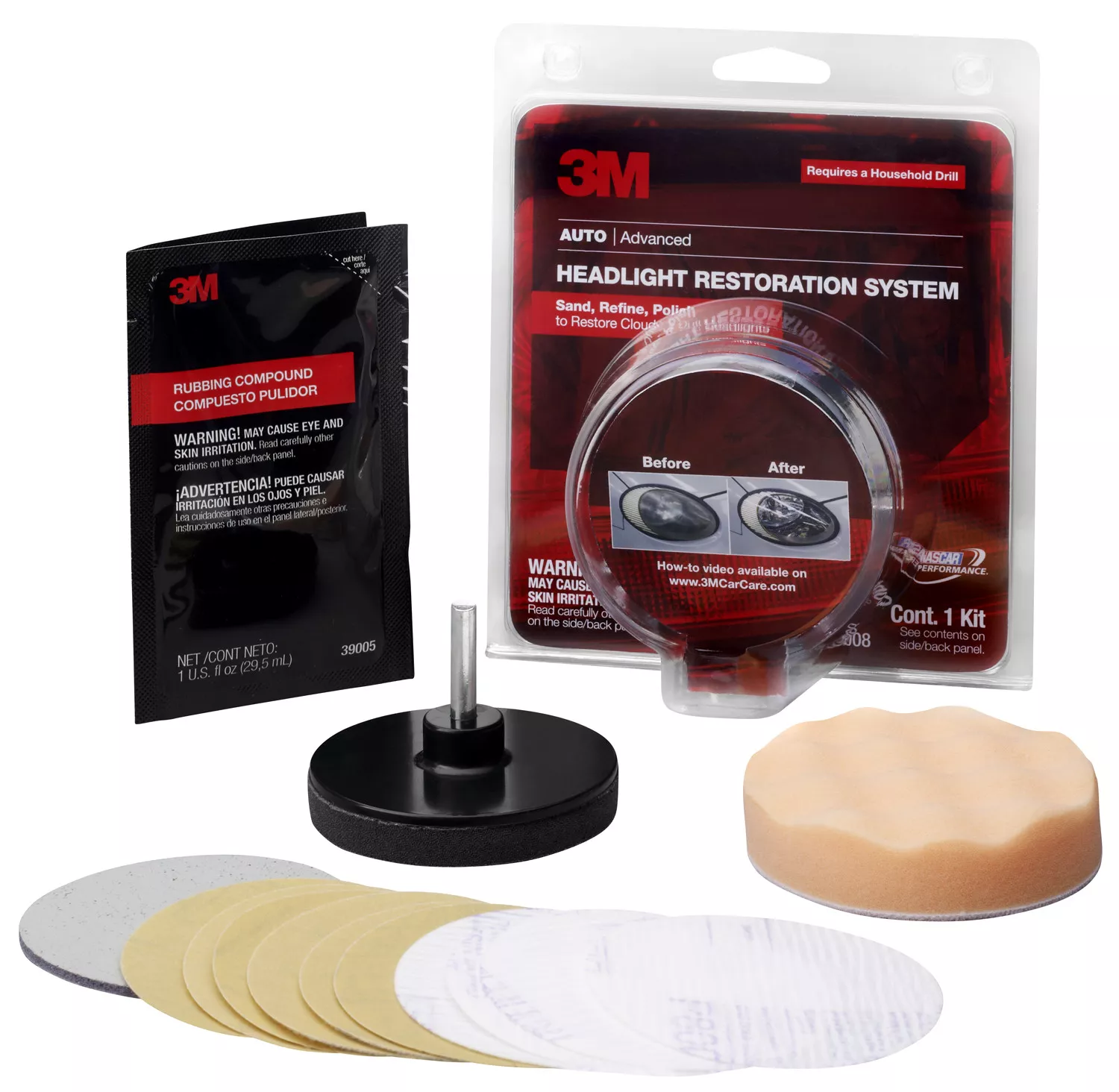 SKU 7000045522 | 3M™ Headlight Lens Restoration System