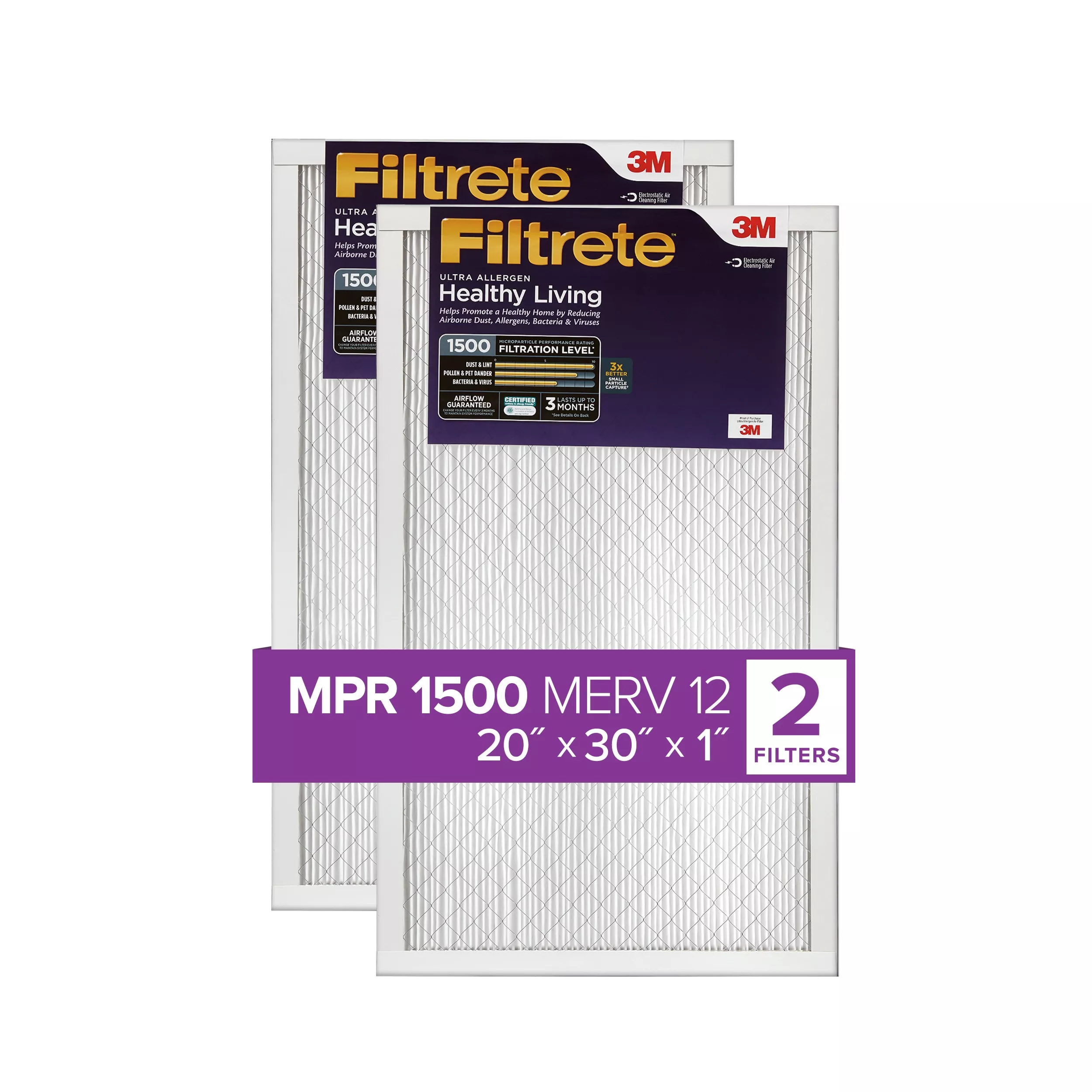SKU 7100250885 | Filtrete™ Ultra Allergen Reduction Filter UR22-2PK-1E