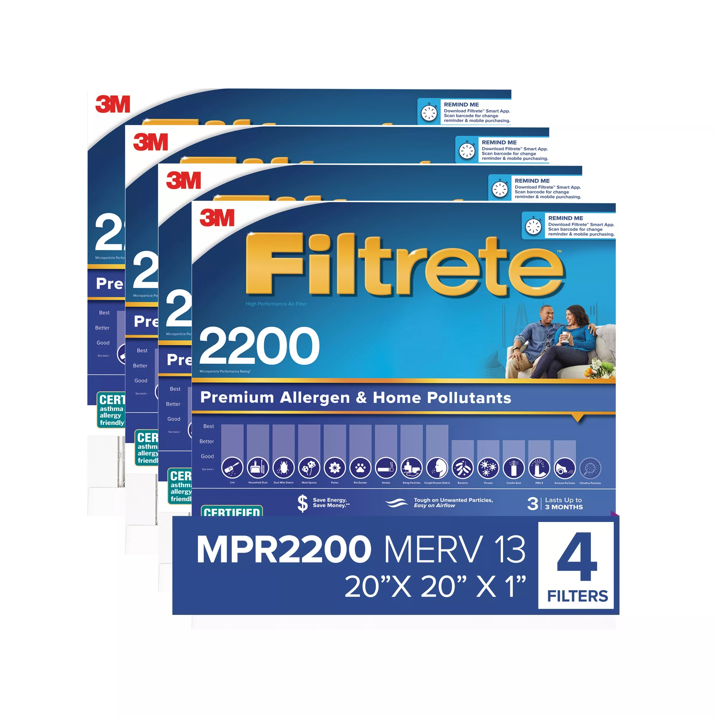 SKU 7100250944 | Filtrete™ High Performance Air Filter 2200 MPR EA02-4