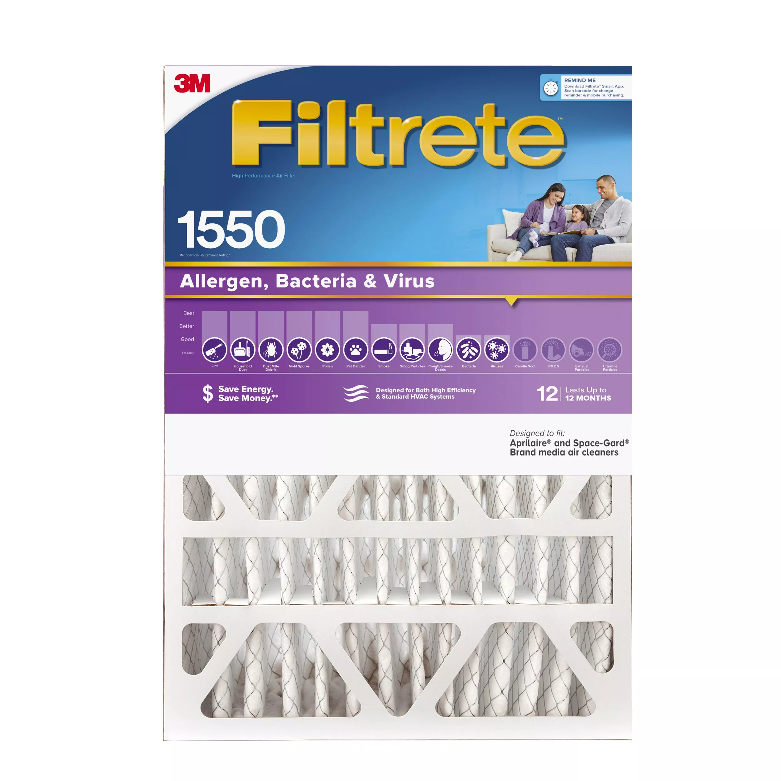 SKU 7100188166 | Filtrete™ Ultra Allergen Reduction Deep Pleat Filter NDP03-5IN-2