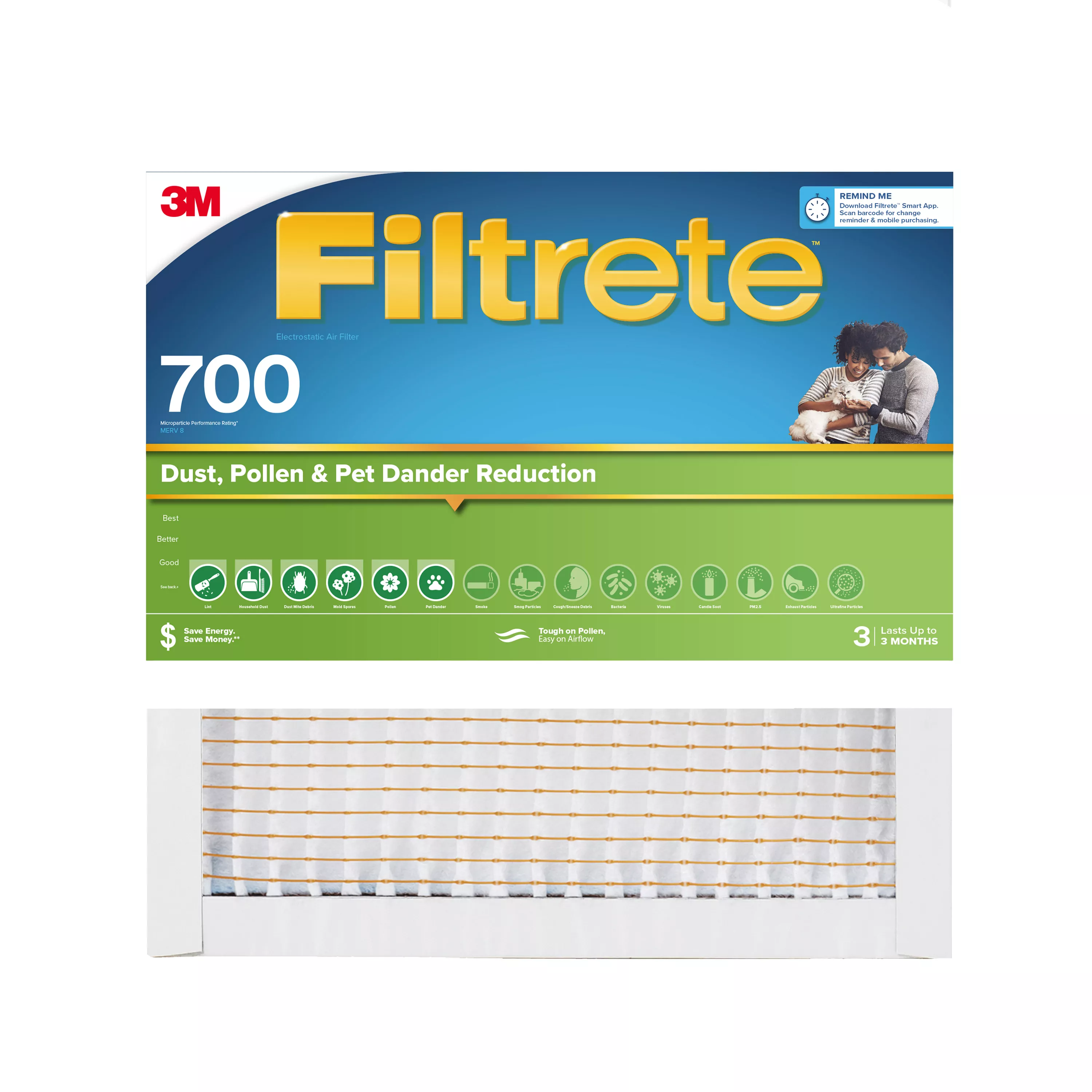 SKU 7100271624 | Filtrete™ Electrostatic Air Filter 700 MPR 702-4PK-1E