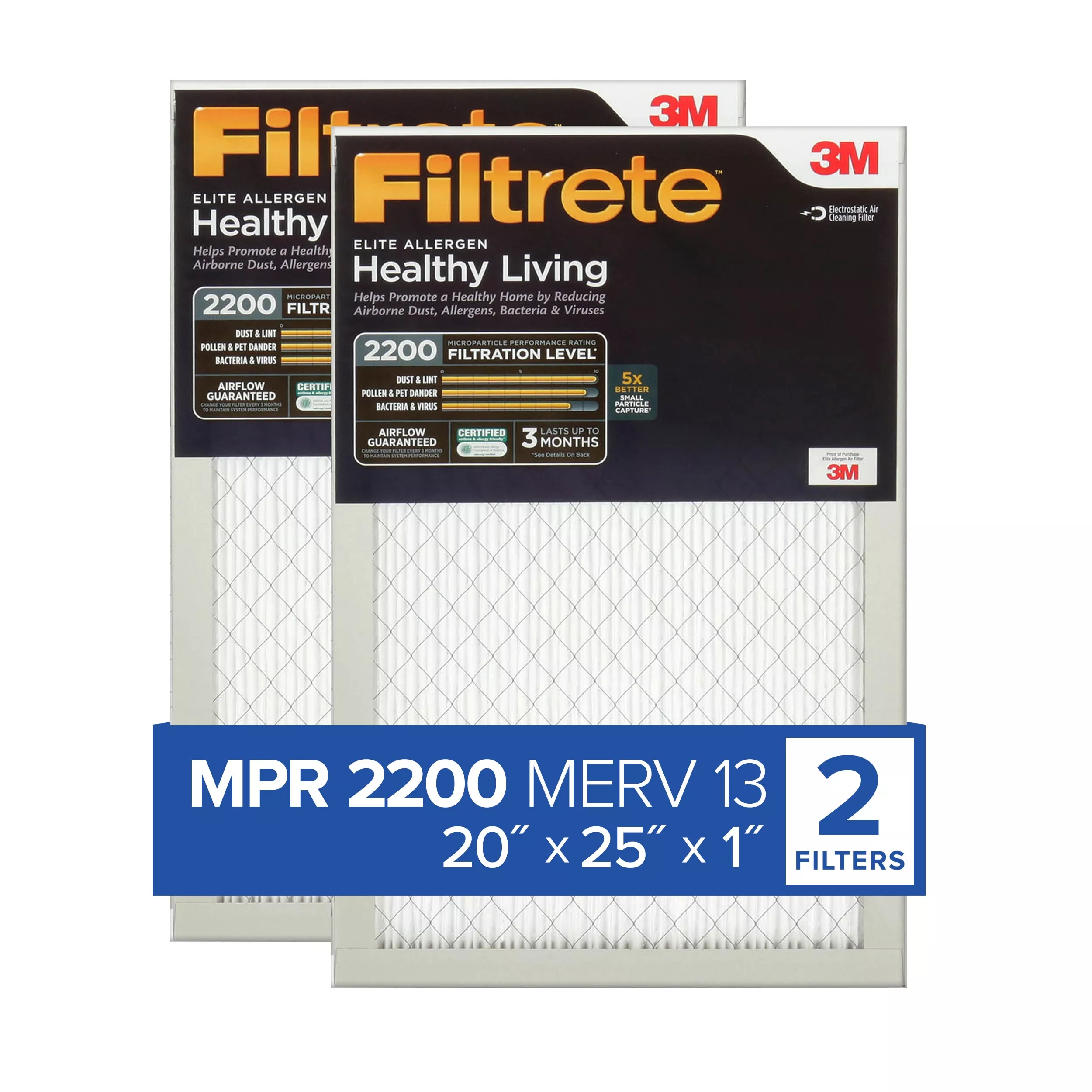 SKU 7100212068 | Filtrete™ Elite Allergen Reduction Filter EA03-2PK-1E