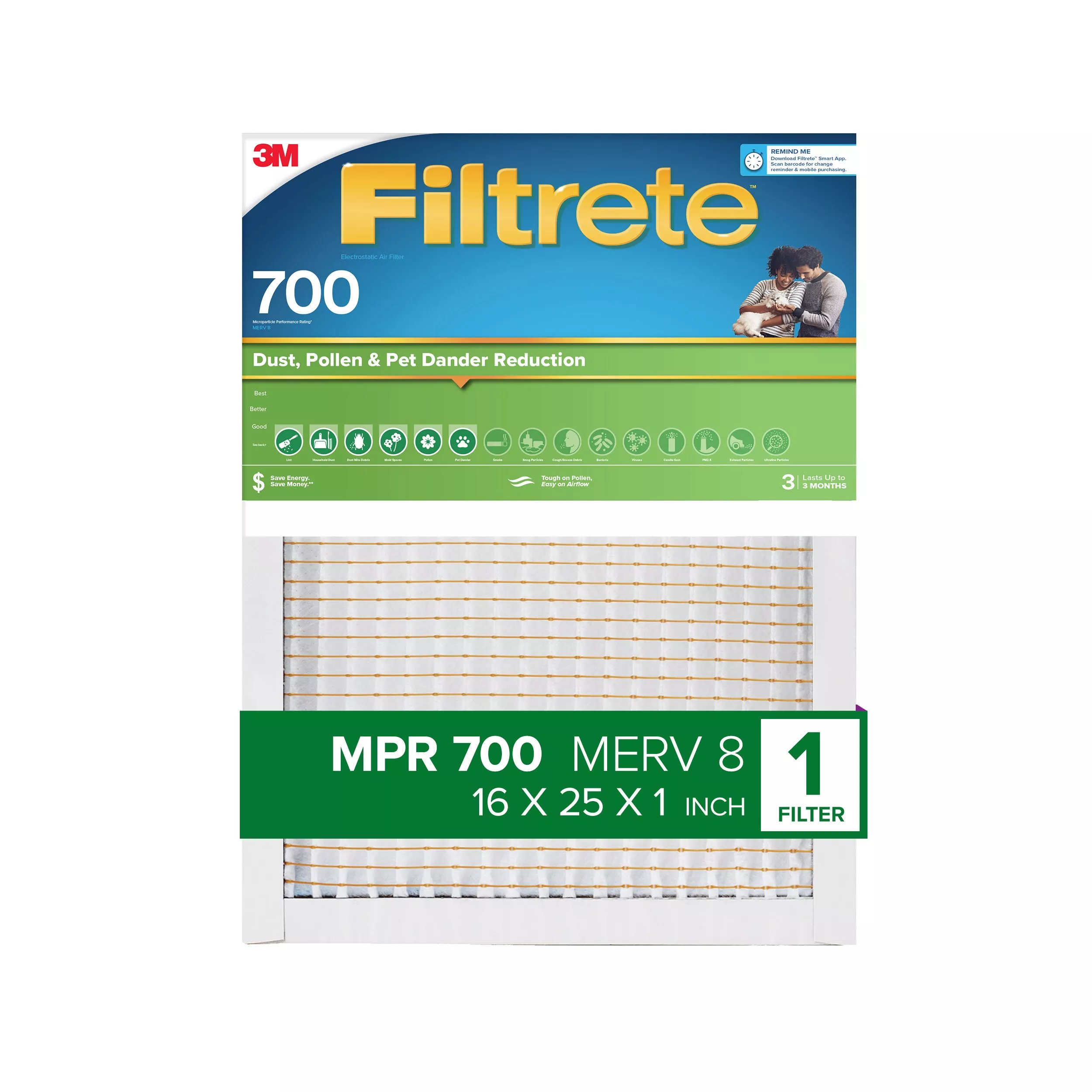 SKU 7100288913 | Filtrete™ Electrostatic Air Filter 700 MPR 701-4