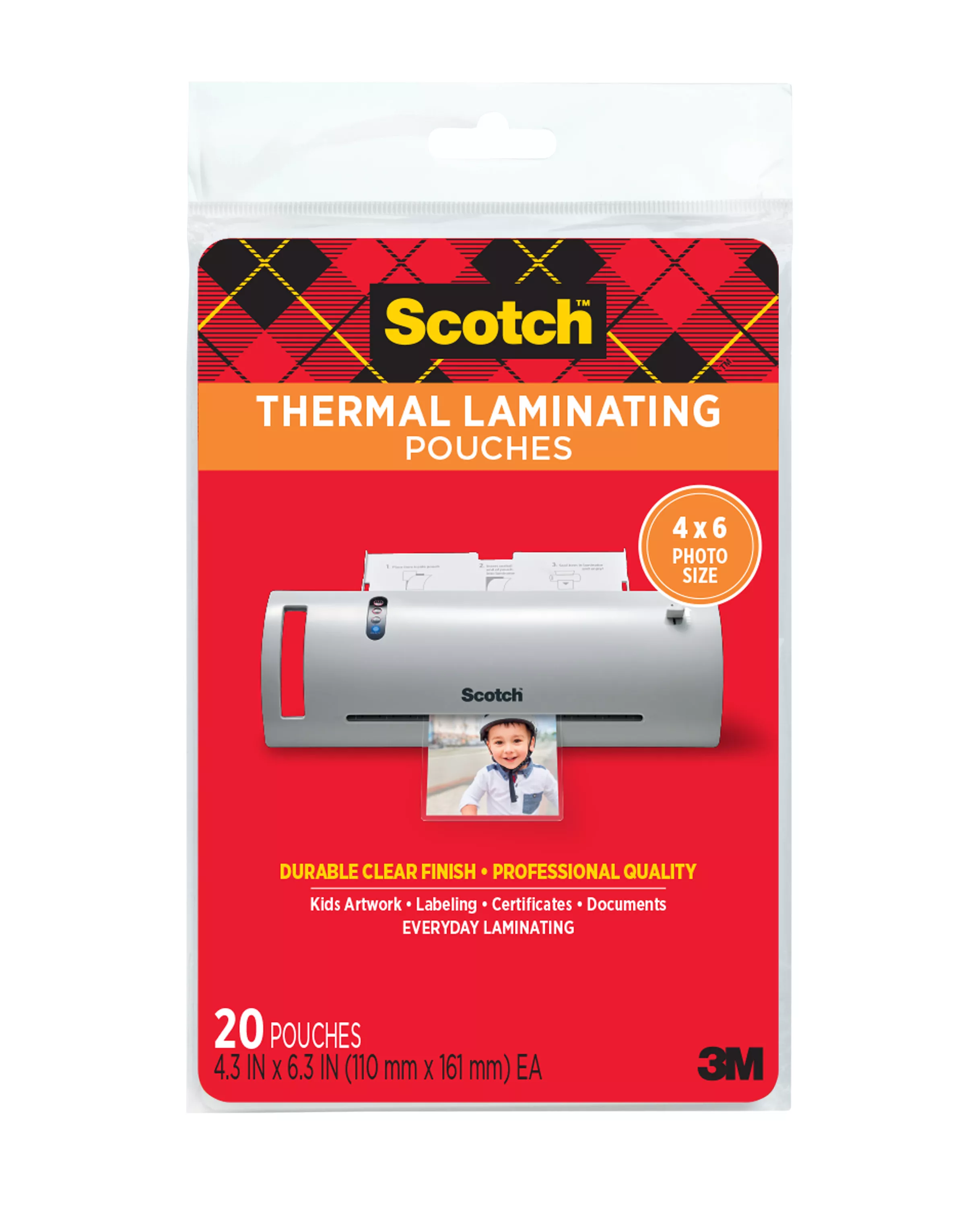 Scotch™ Thermal Pouches TP5900-20 for items ups to 4.33 in x 6.06 in