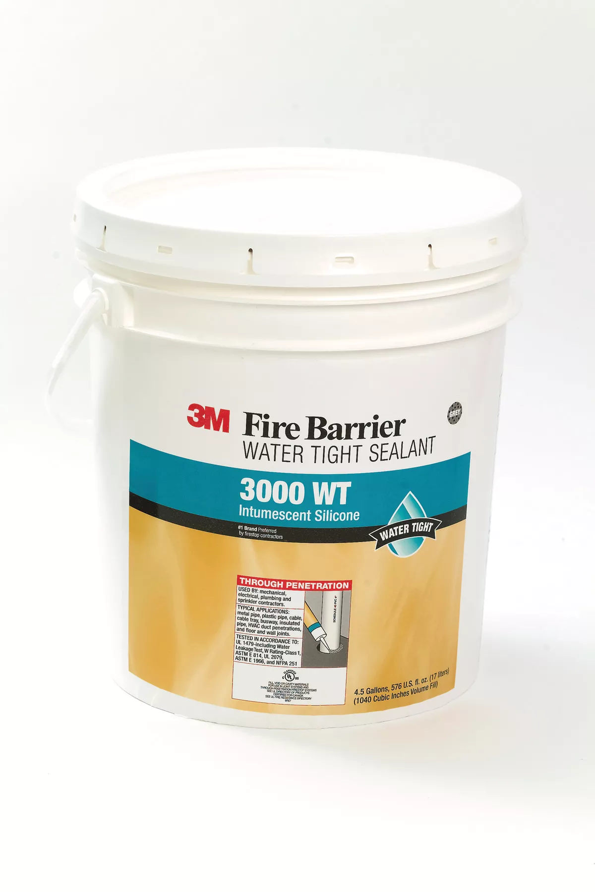 3M™ Fire Barrier Water Tight Sealant 3000WT, Gray, 4.5 Gallon (Pail), 1 Bottle/Case