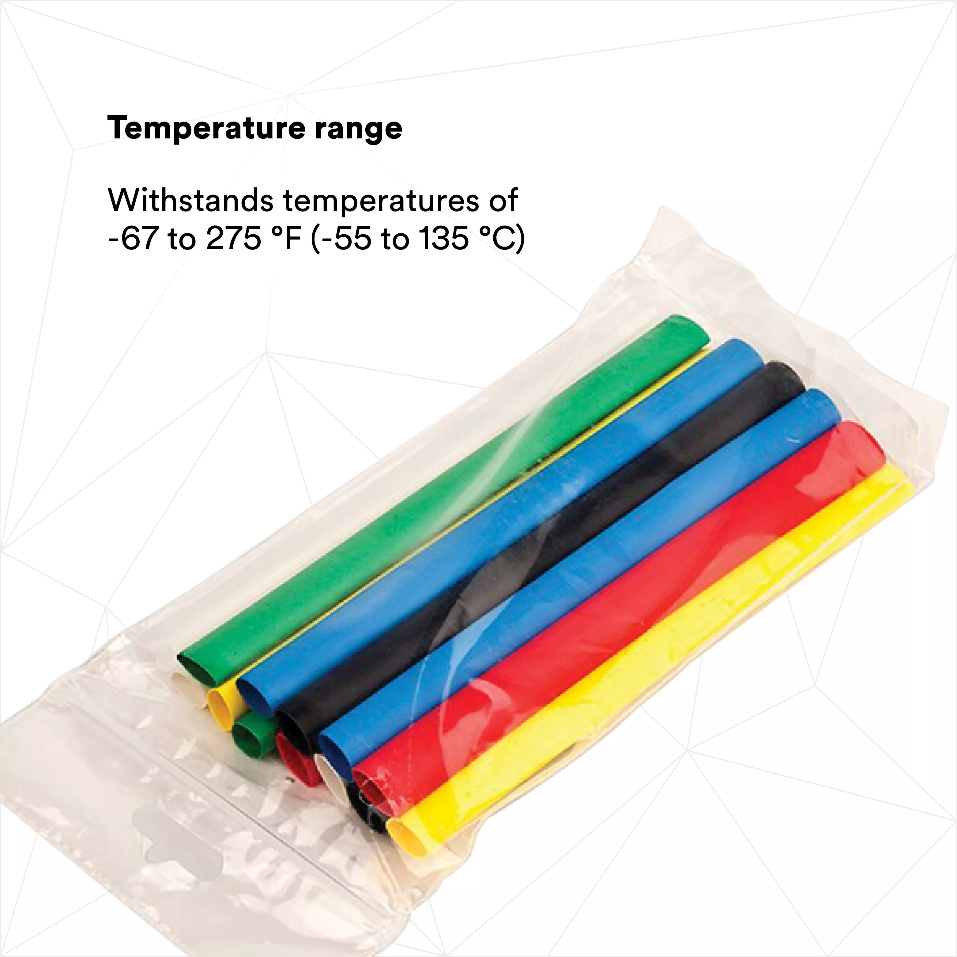 SKU 7000132600 | 3M™ Heat Shrink Tubing Assortment Pack FP-301-1/8-Assort: 6 in length pieces