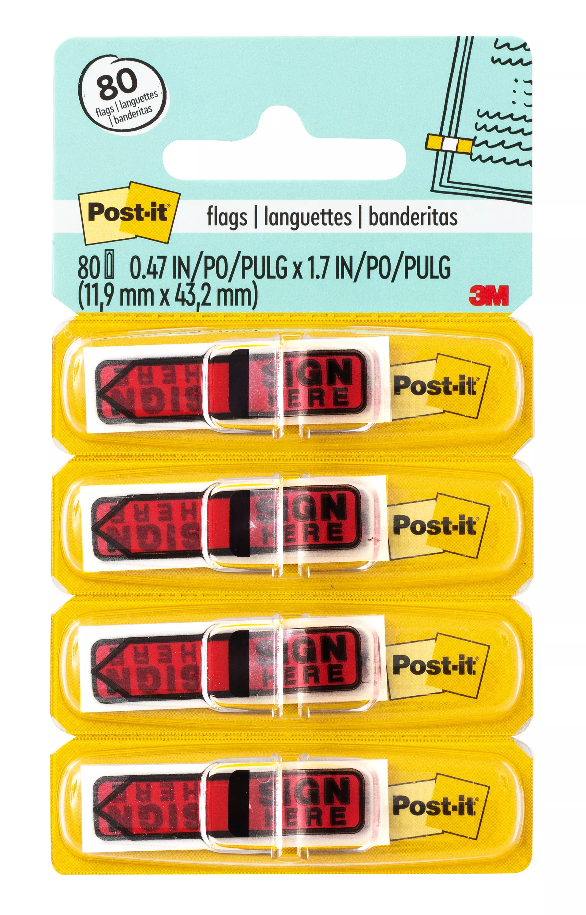 Post-it® Printed Flags 684-RDSH .47 in. x 1.7 in. Red