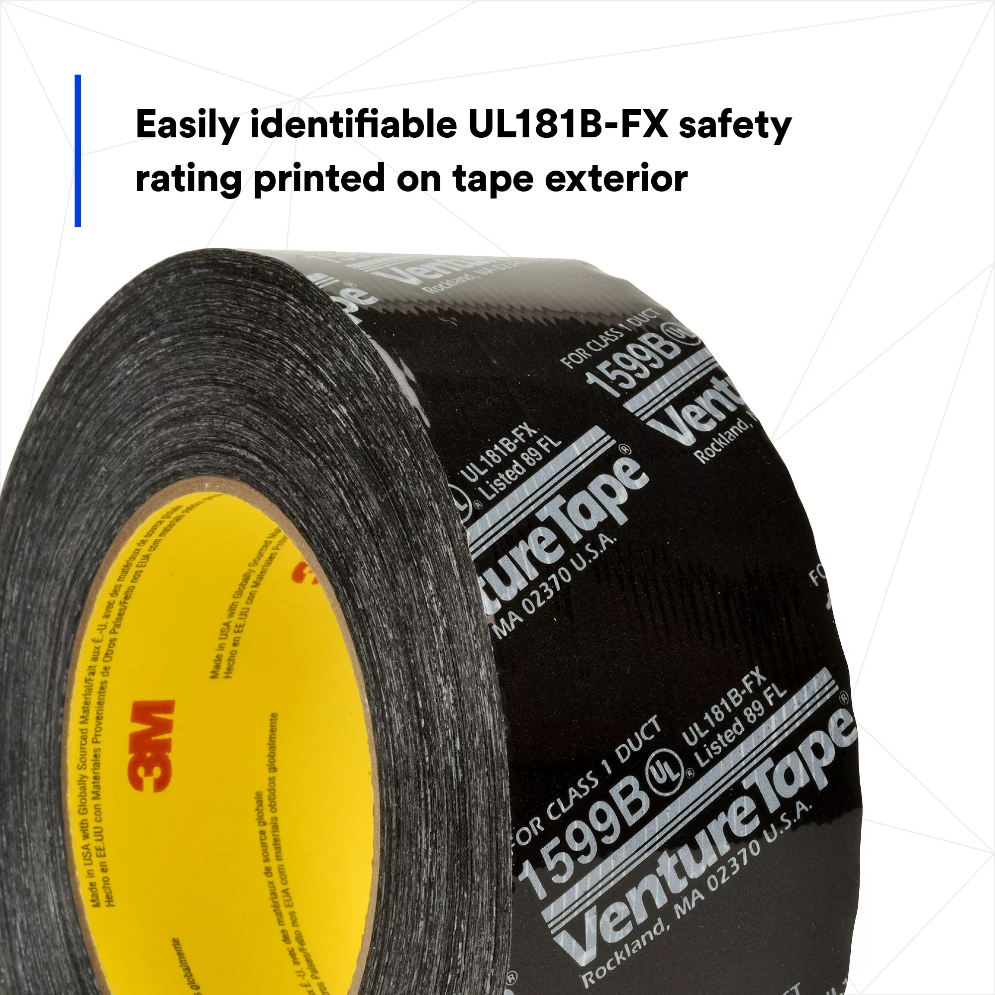 SKU 7100043816 | 3M™ Venture Tape™ UL181B-FX Polypropylene Duct Tape 1599B