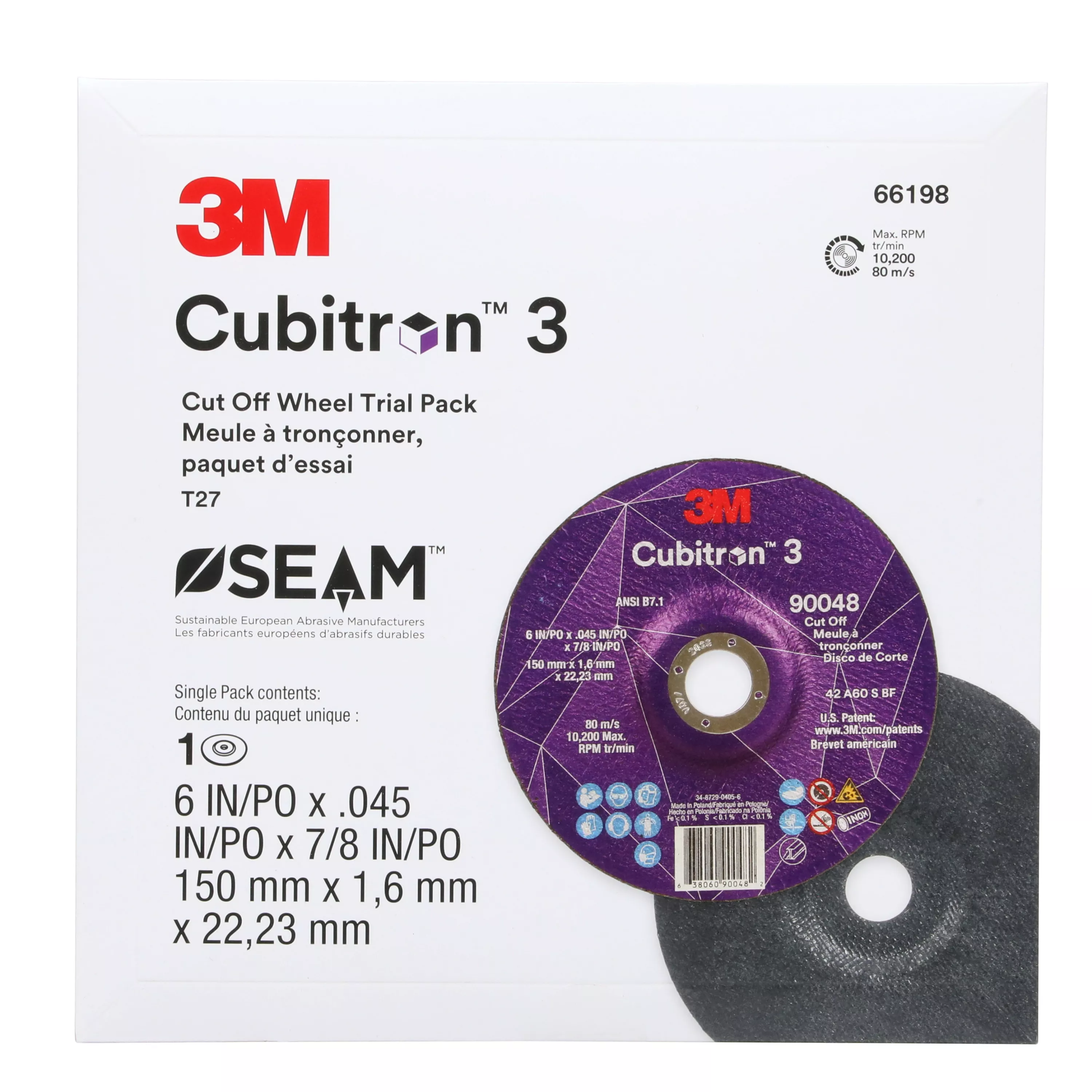 SKU 7100317466 | 3M™ Cubitron™ 3 Cut-Off Wheel