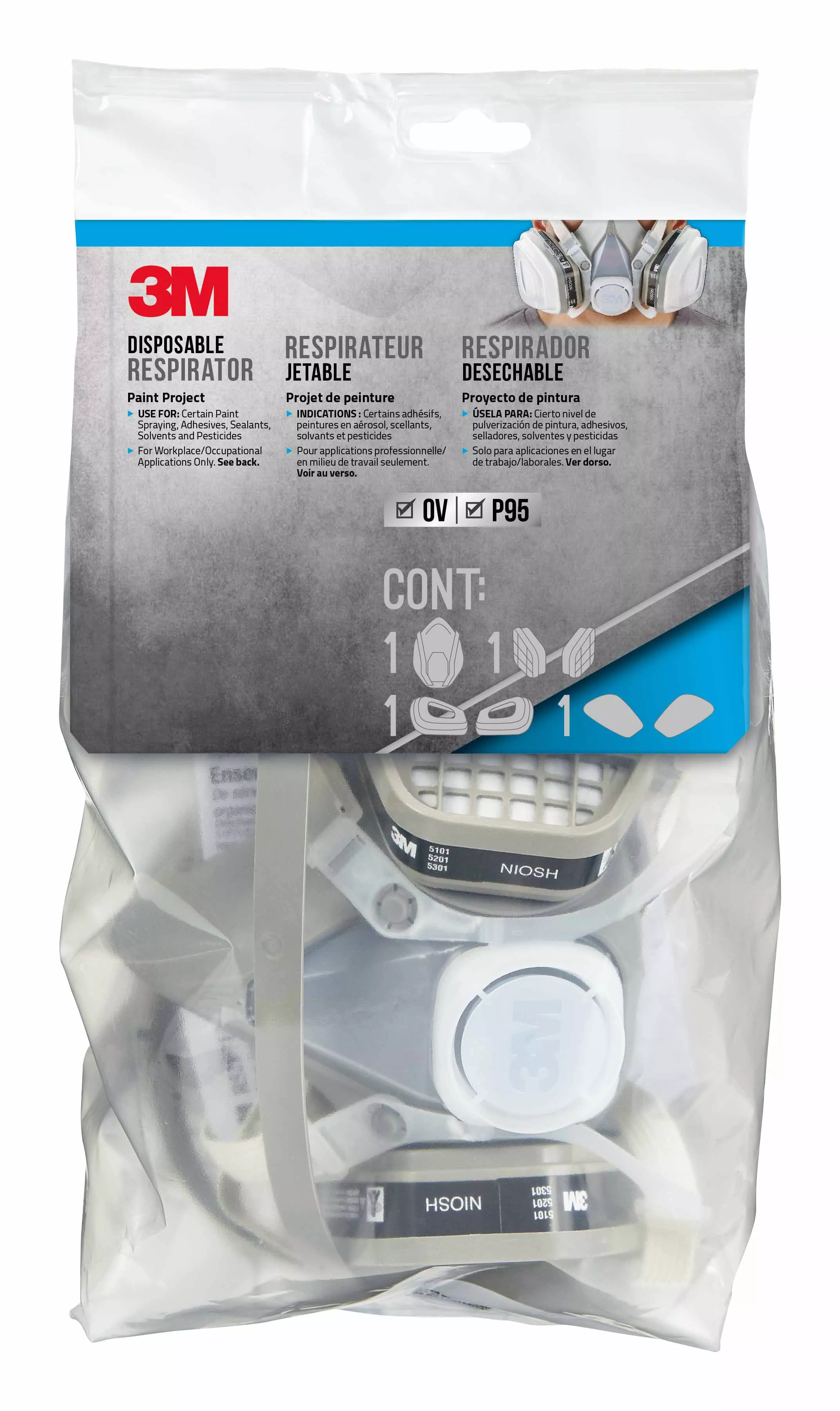 SKU 7100160864 | 3M™ Disposable Solvent & Chemical Respirator