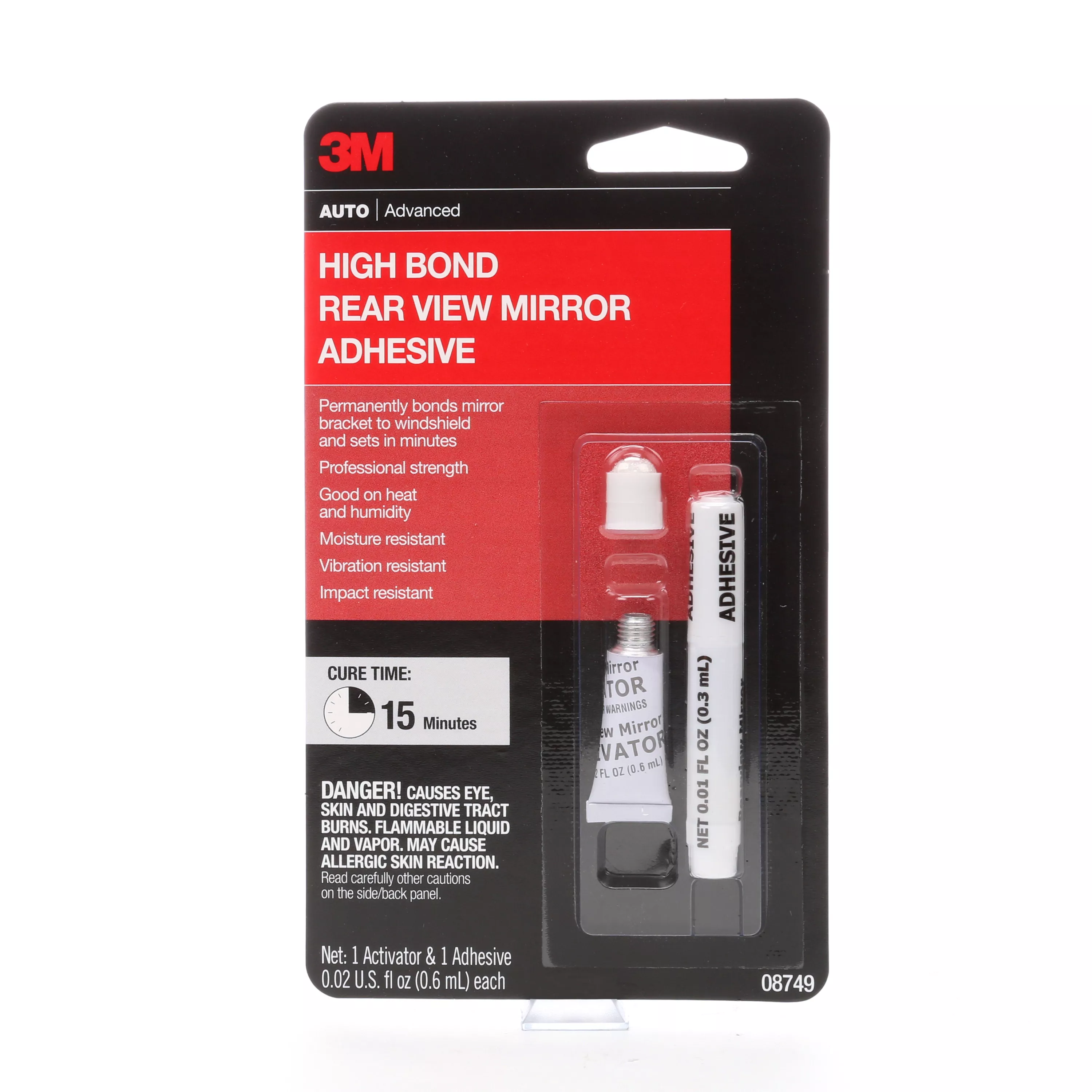 3M™ High Bond Rearview Mirror Adhesive, 08749, 0.02 fl oz, 12 per case