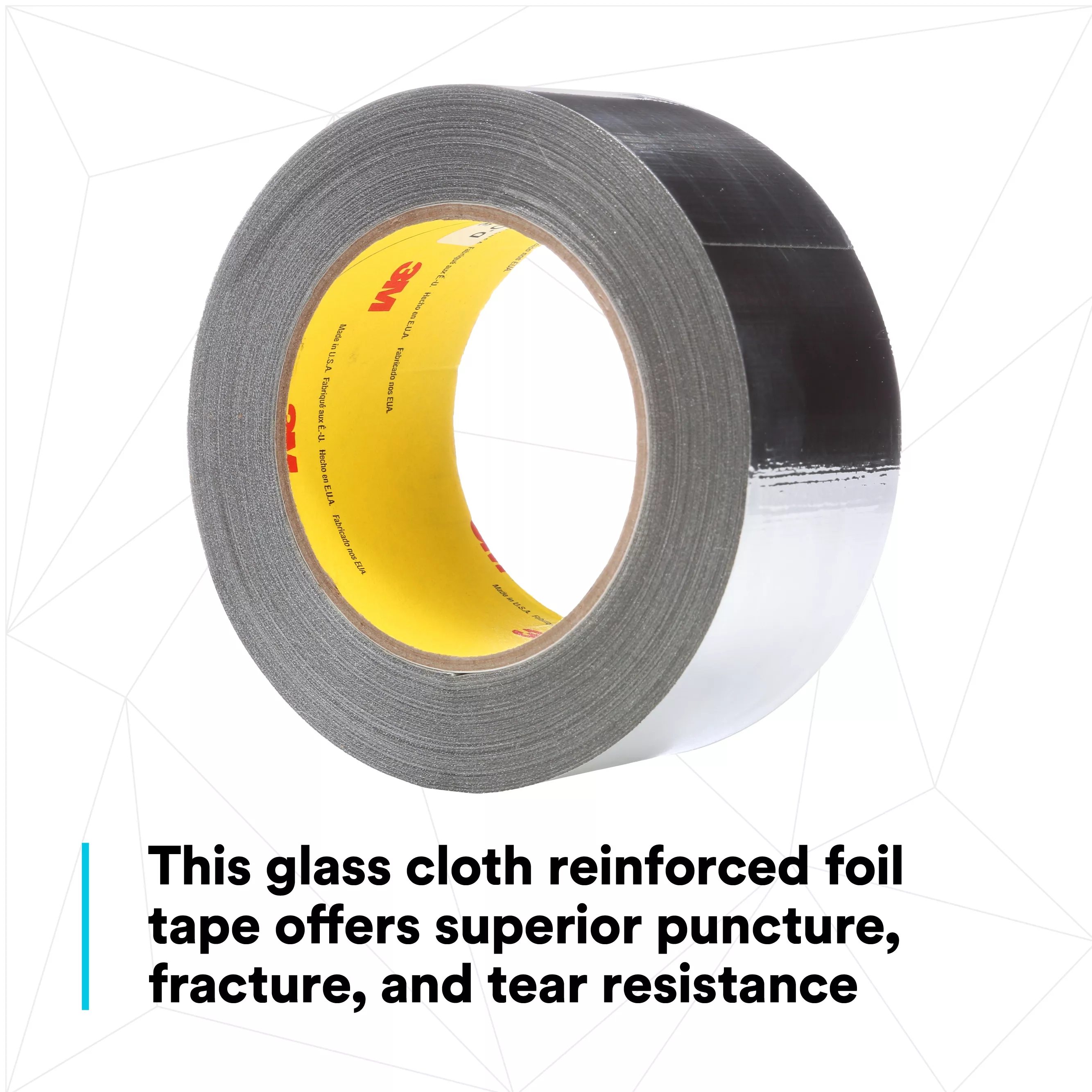 SKU 7000001220 | 3M™ High Temperature Aluminum Foil Glass Cloth Tape 363