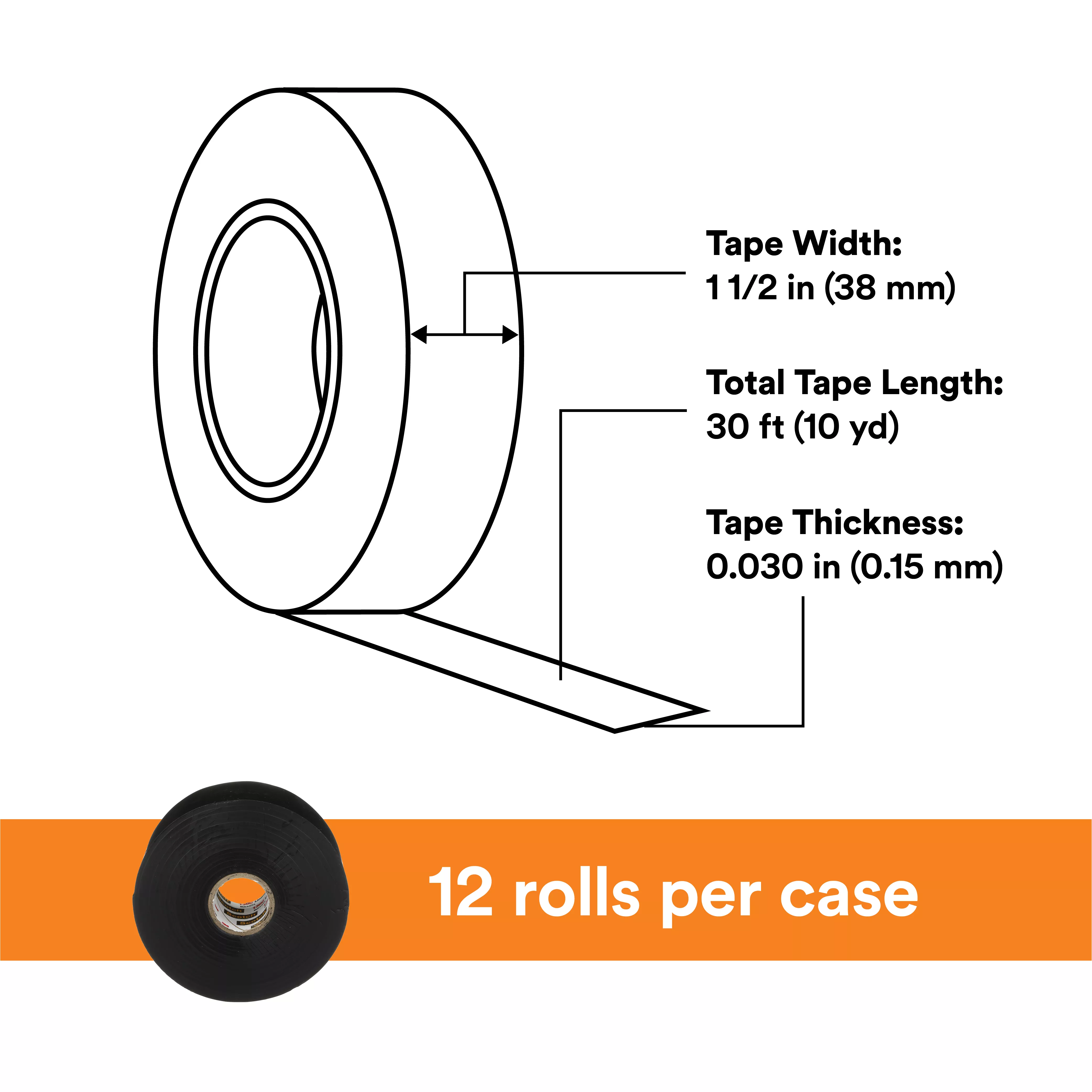 SKU 7000006086 | Scotch® Linerless Rubber Splicing Tape 130C