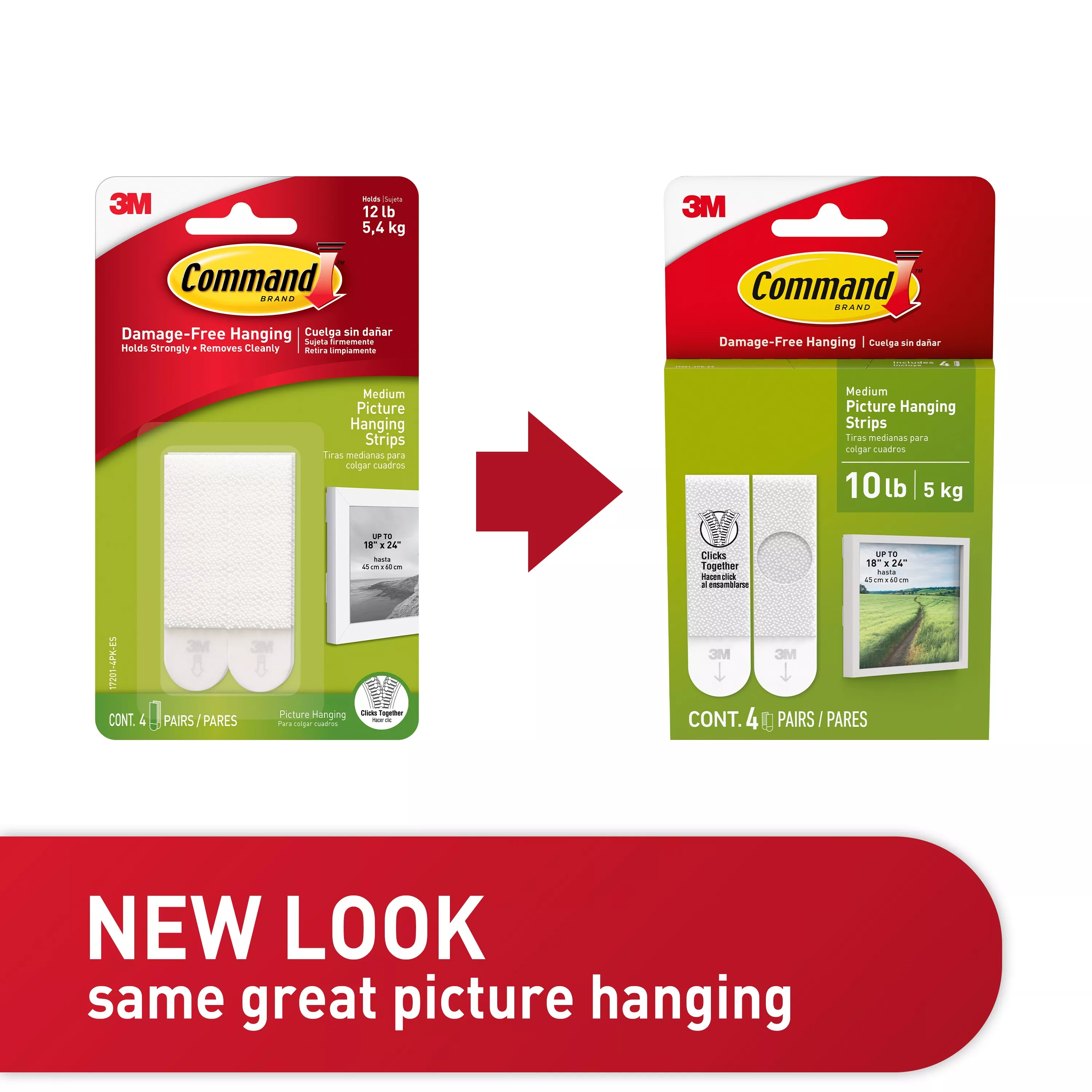 SKU 7100279582 | Command™ 10 lb White Picture Hanging Strips 17201-4PK-ES