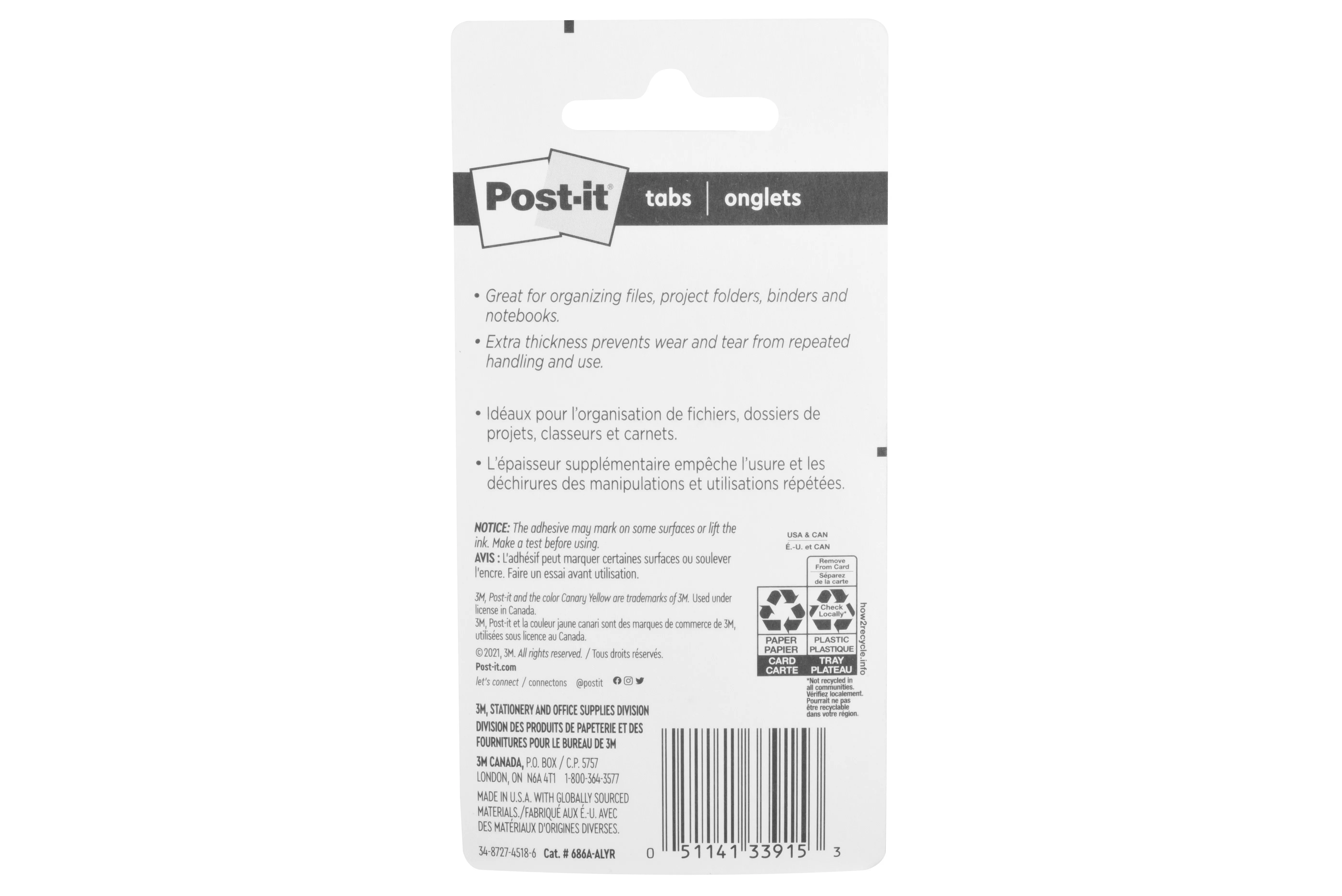 SKU 7010371173 | Post-it® Filing Angle Tabs 686A-ALYR