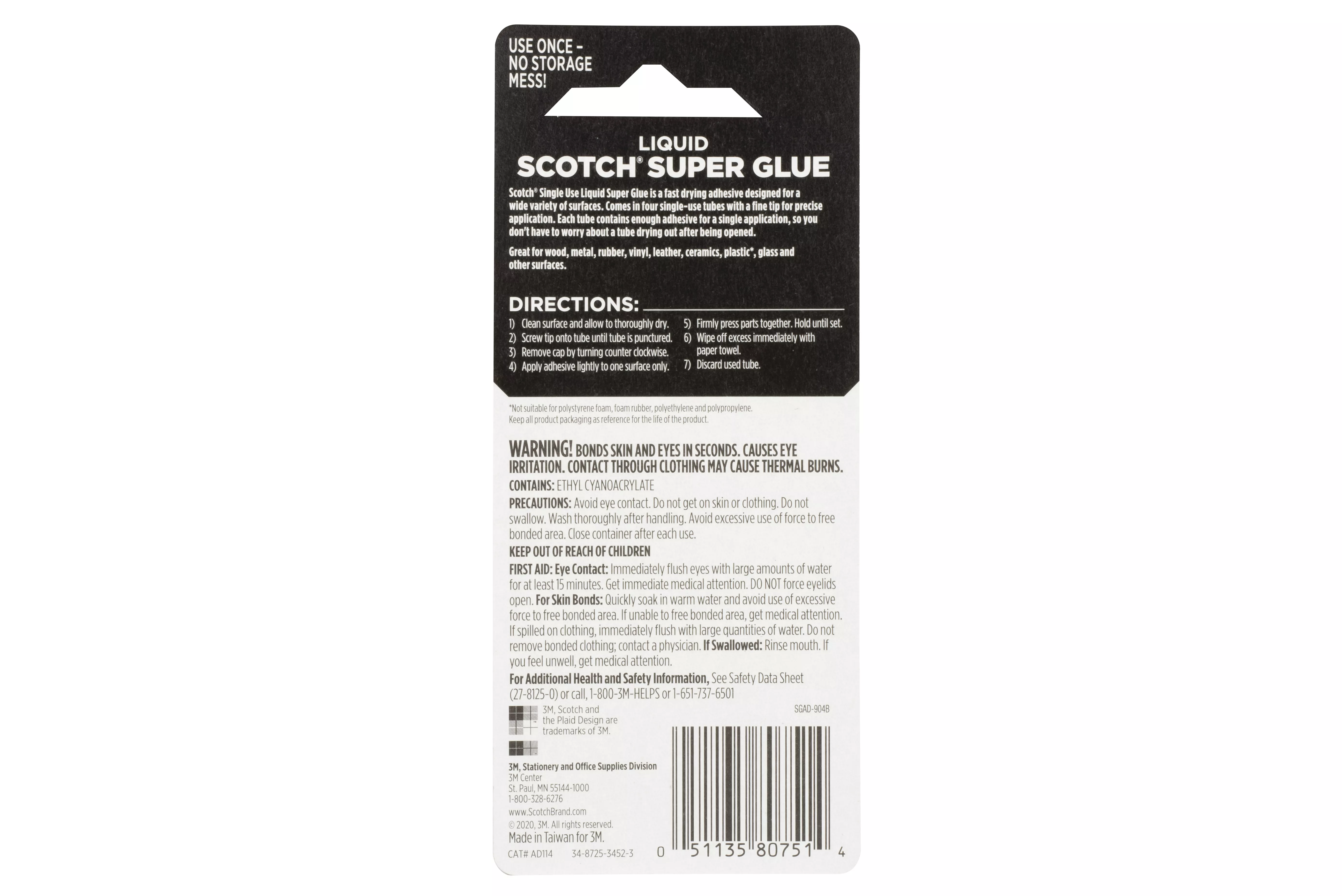 SKU 7000047643 | Scotch® Super Glue Liquid AD114