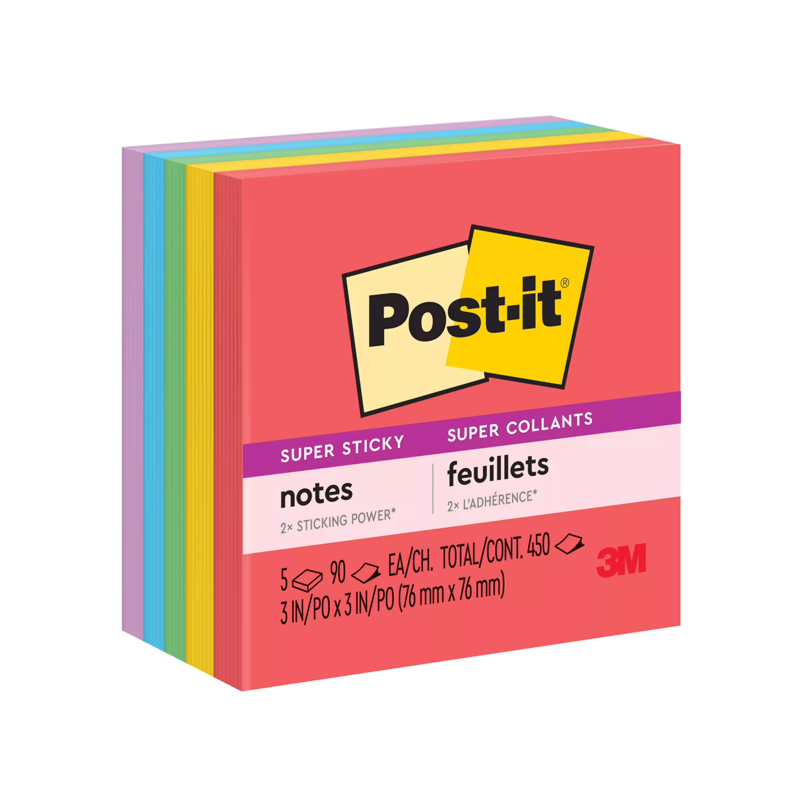 SKU 7100050239 | Post-it® Super Sticky Notes 654-5SSAN