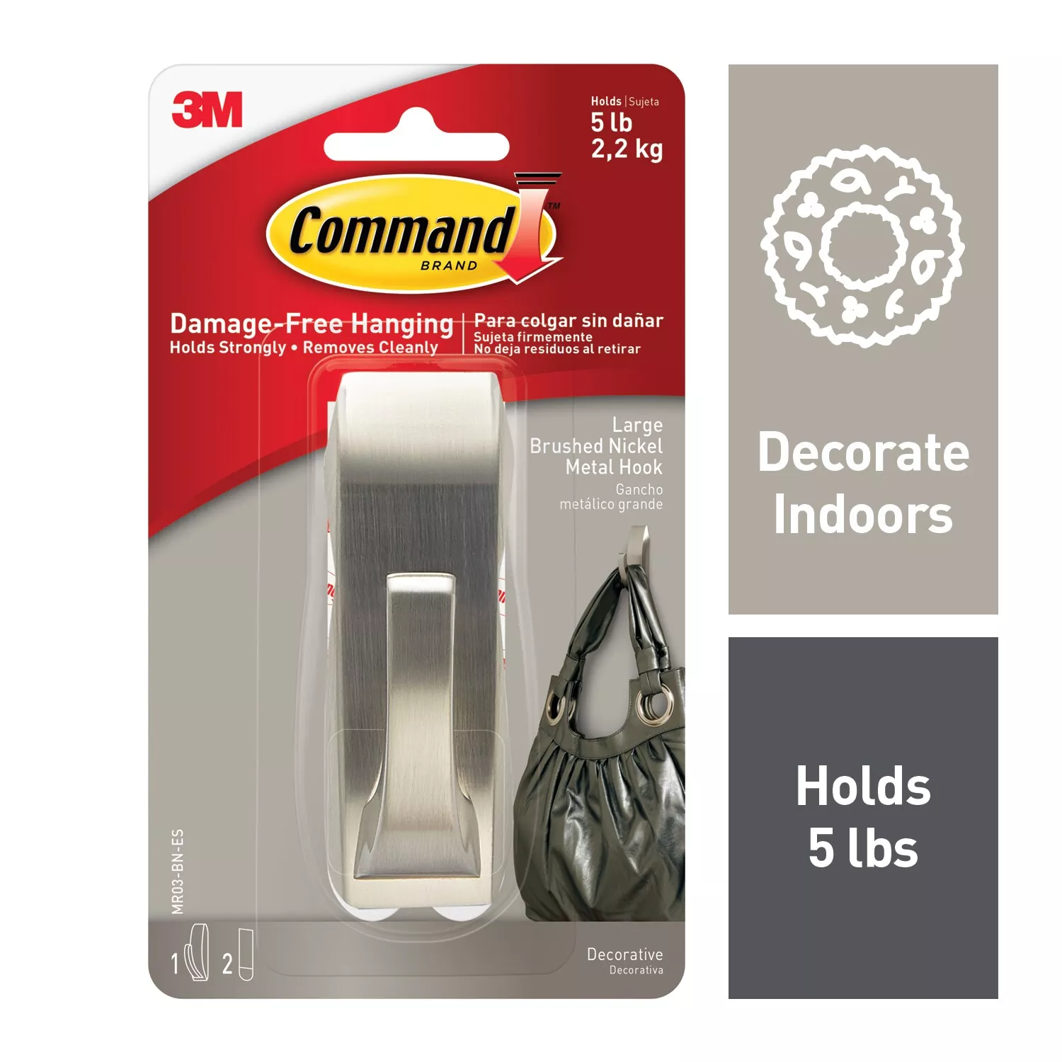 Command™ Modern Reflections Large Hook MR03-BN-ES