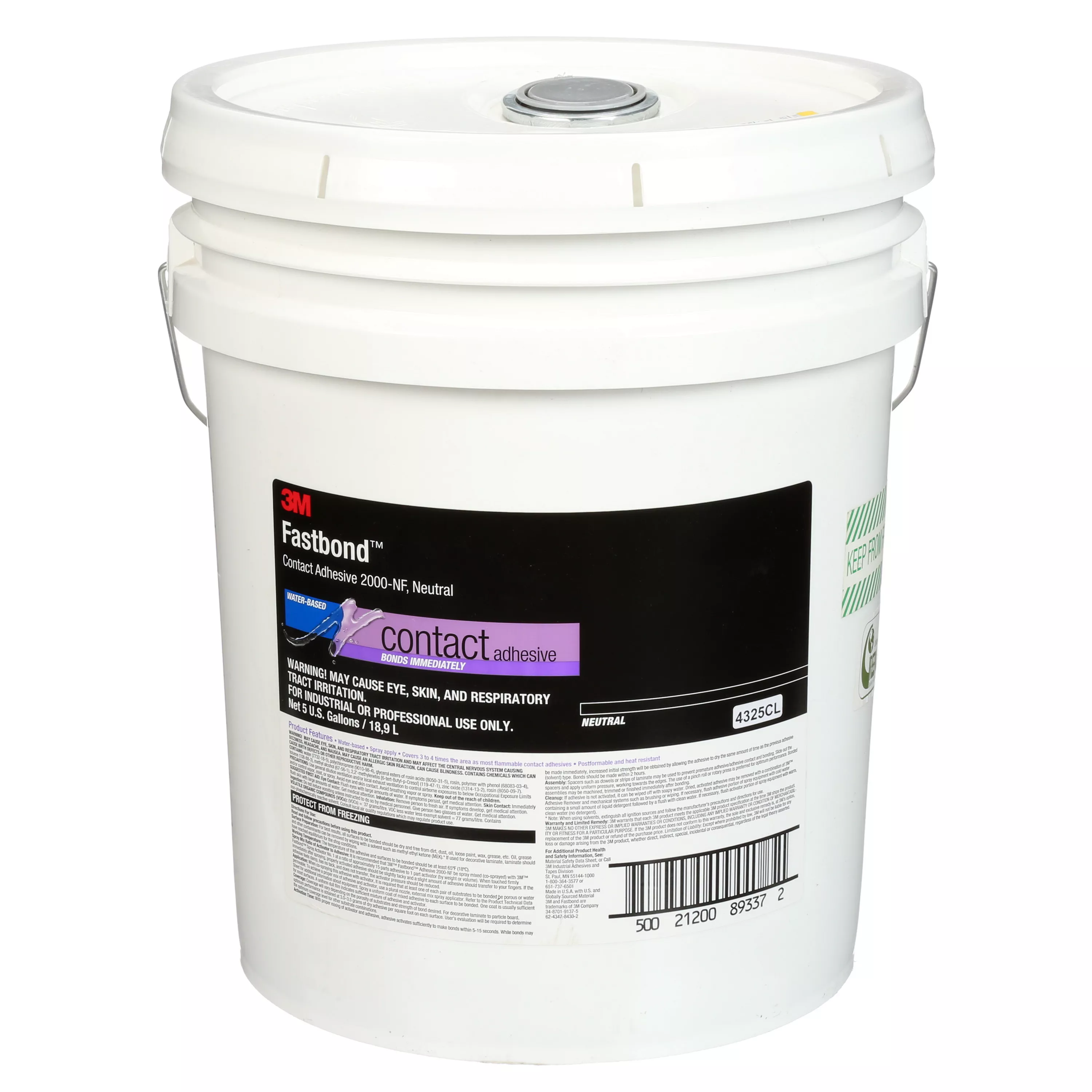 3M™ Fastbond™ Contact Adhesive 2000NF, Neutral, 5 Gallon Poly Pour
Spout, 1 Can/Drum