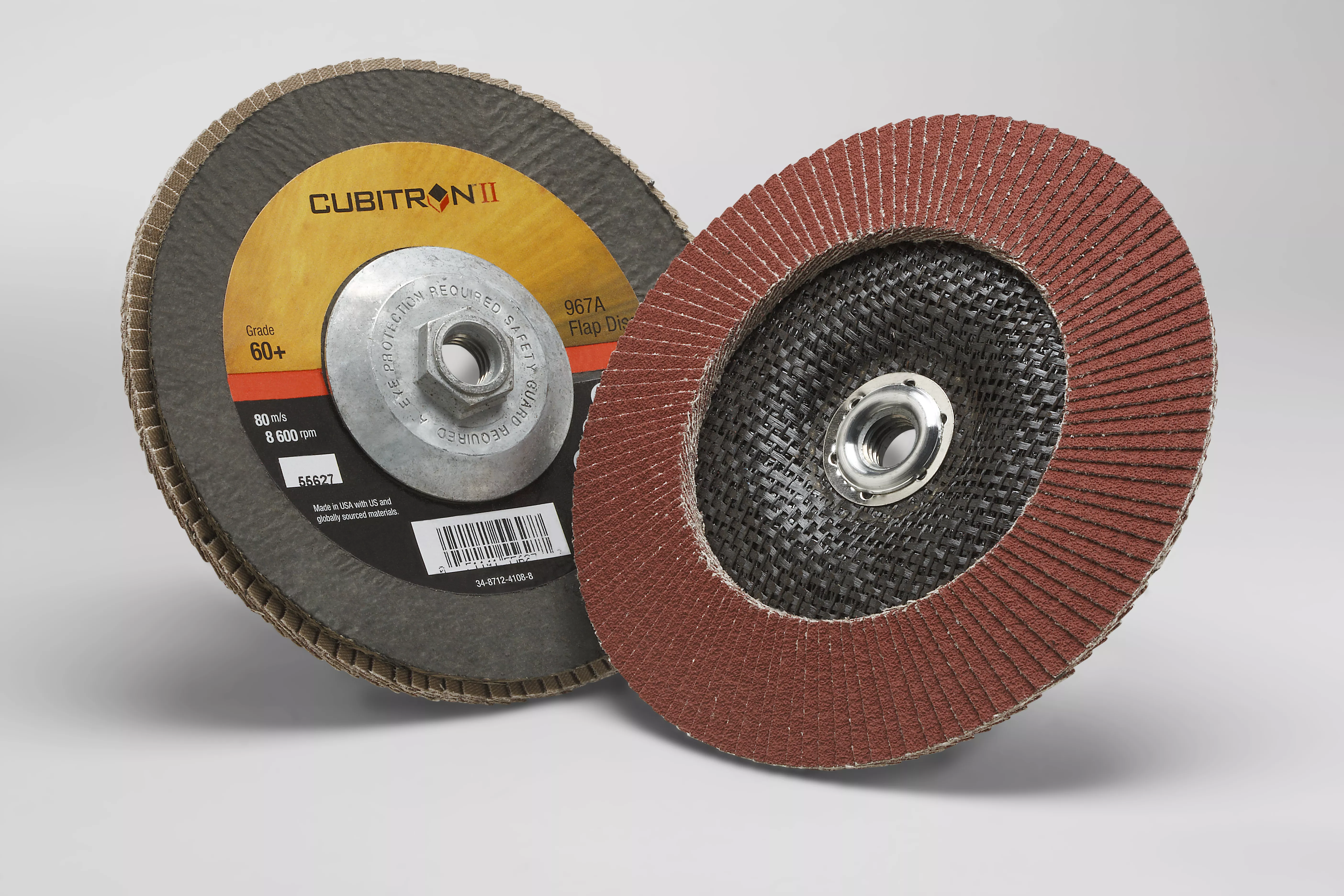 3M™ Cubitron™ II Flap Disc 967A, 60+, T29 Quick Change, 7 in x 5/8