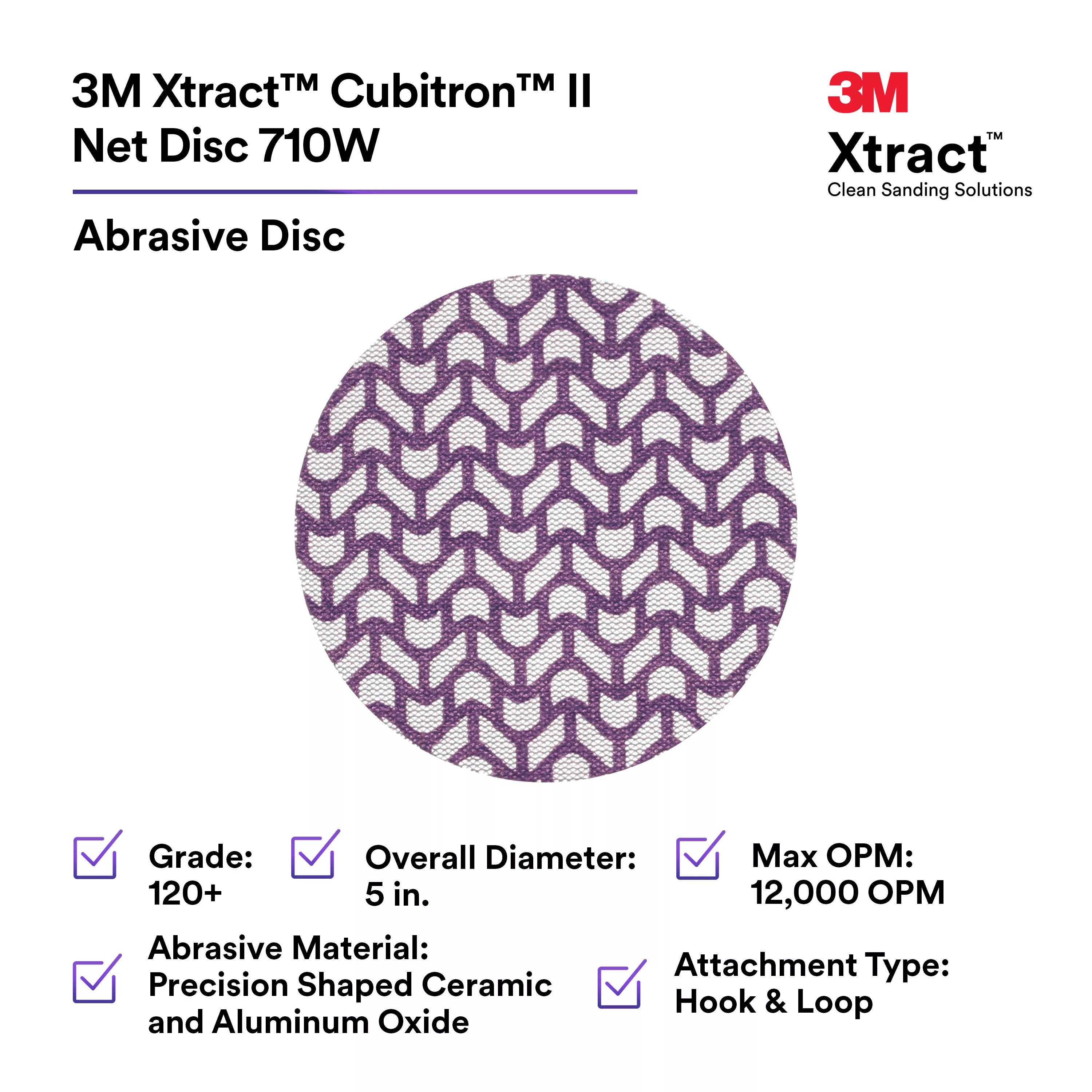 SKU 7100288225 | 3M Xtract™ Cubitron™ II Net Disc 710W