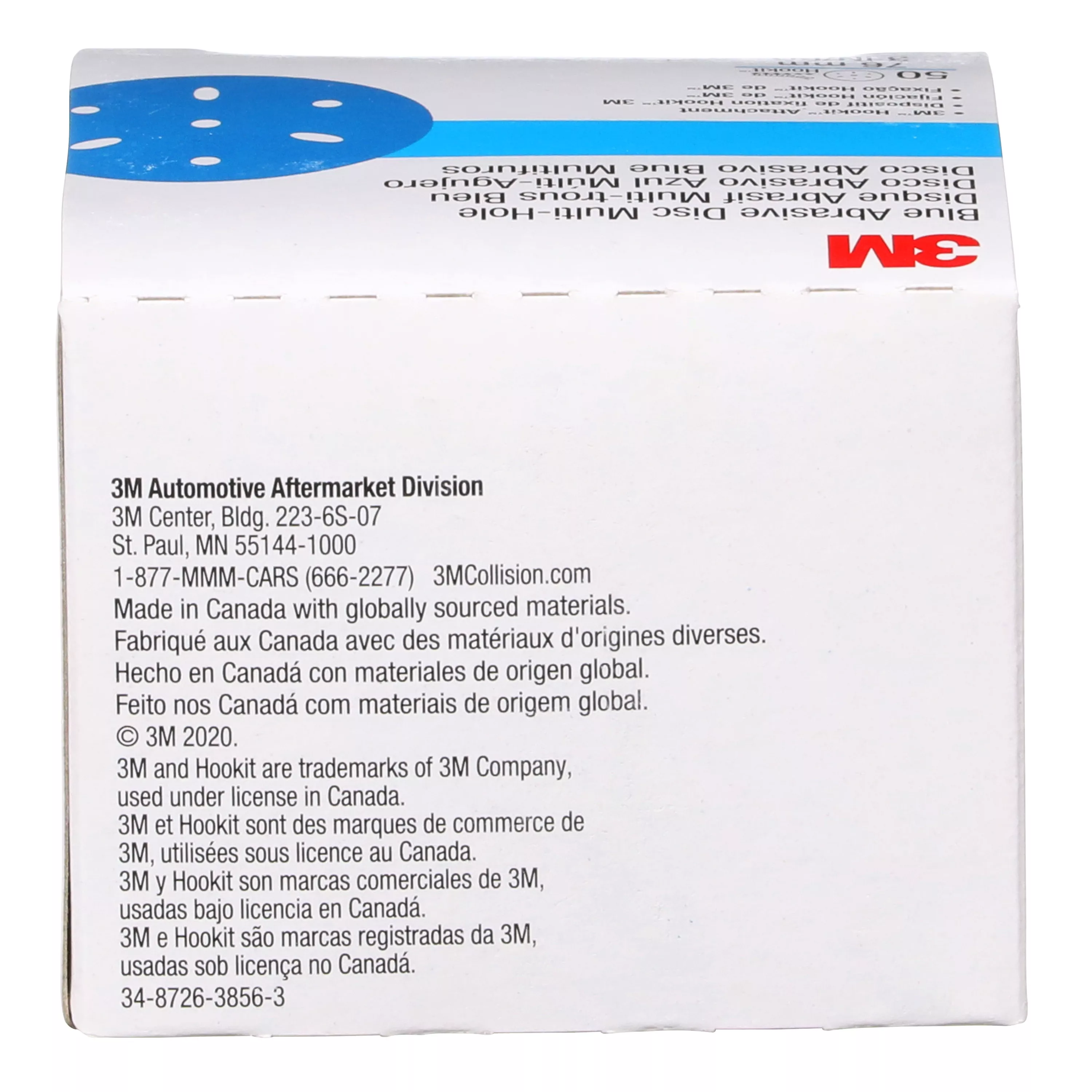 SKU 7100091341 | 3M™ Hookit™ Blue Abrasive Disc Multi-hole