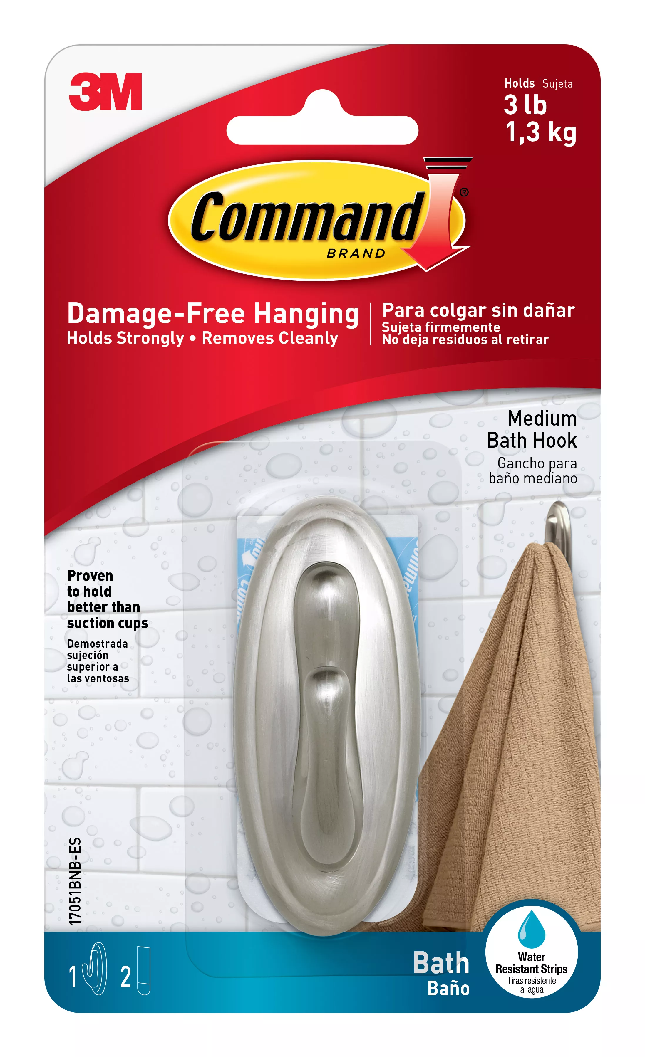 UPC 00051141314990 | Command™ Traditional Hook 17051BN-B Medium Brushed Nickel