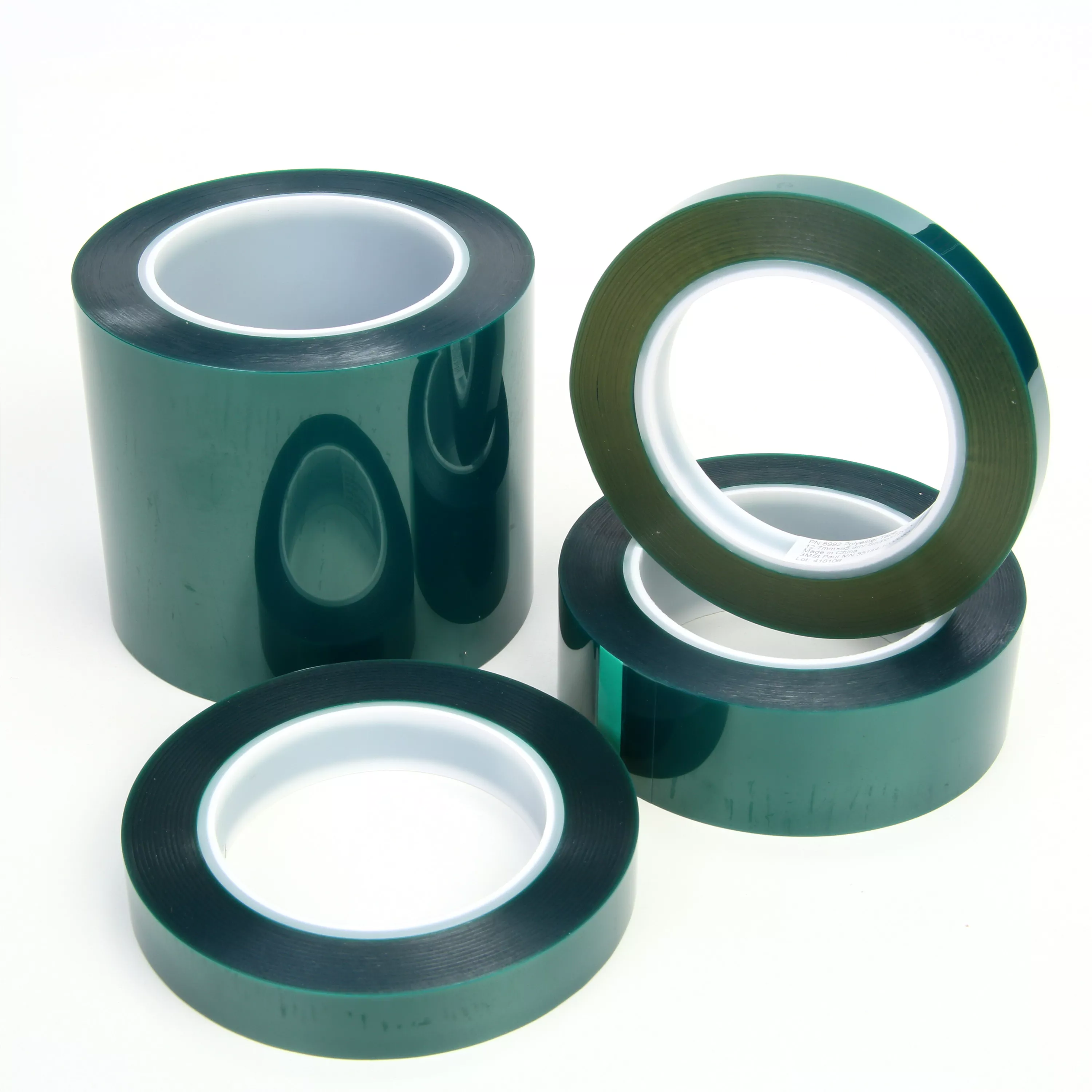 3M™ Polyester Tape 8992, Green, 2 1/2 in x 72 yd, 3.2 mil, 12 Roll/Case