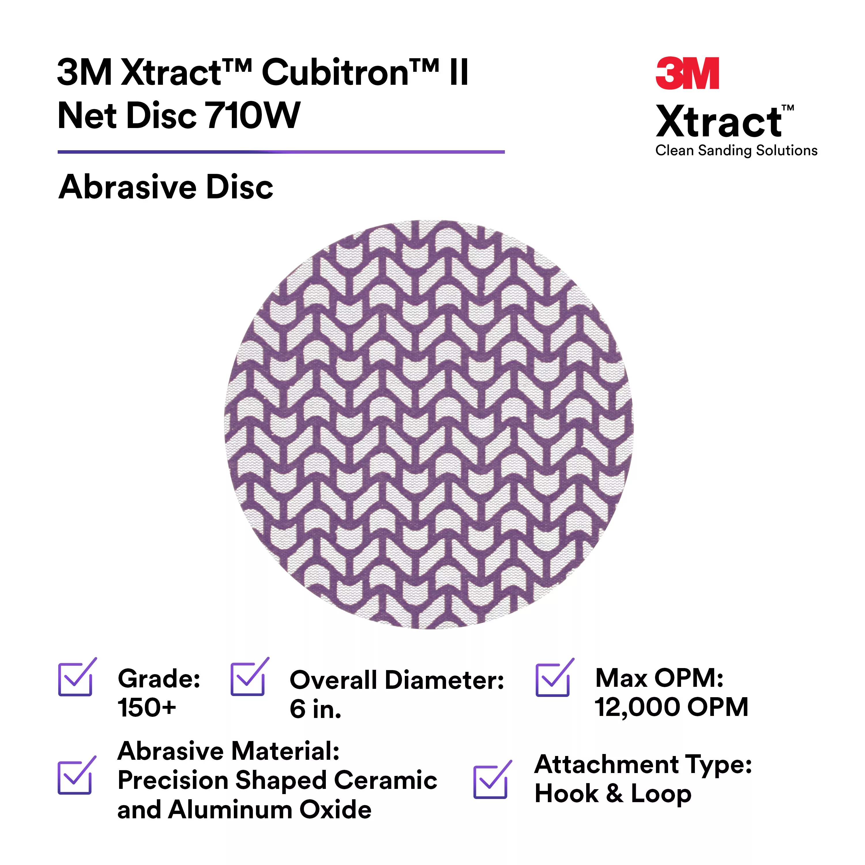 SKU 7100288232 | 3M Xtract™ Cubitron™ II Net Disc 710W