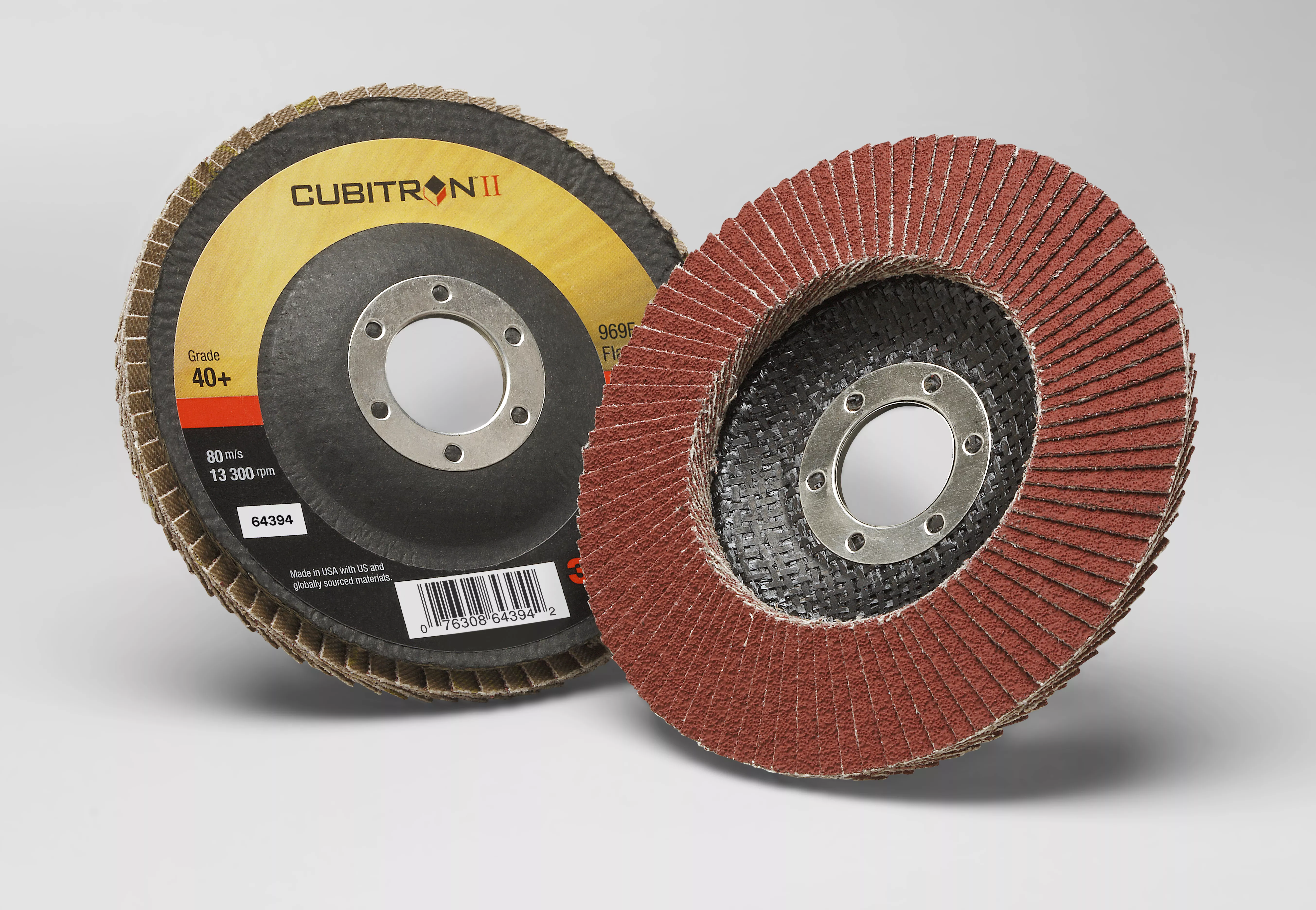 3M™ Cubitron™ II Flap Disc 969F, 40+, T29, 4-1/2 in x 7/8 in, 10 ea/Case