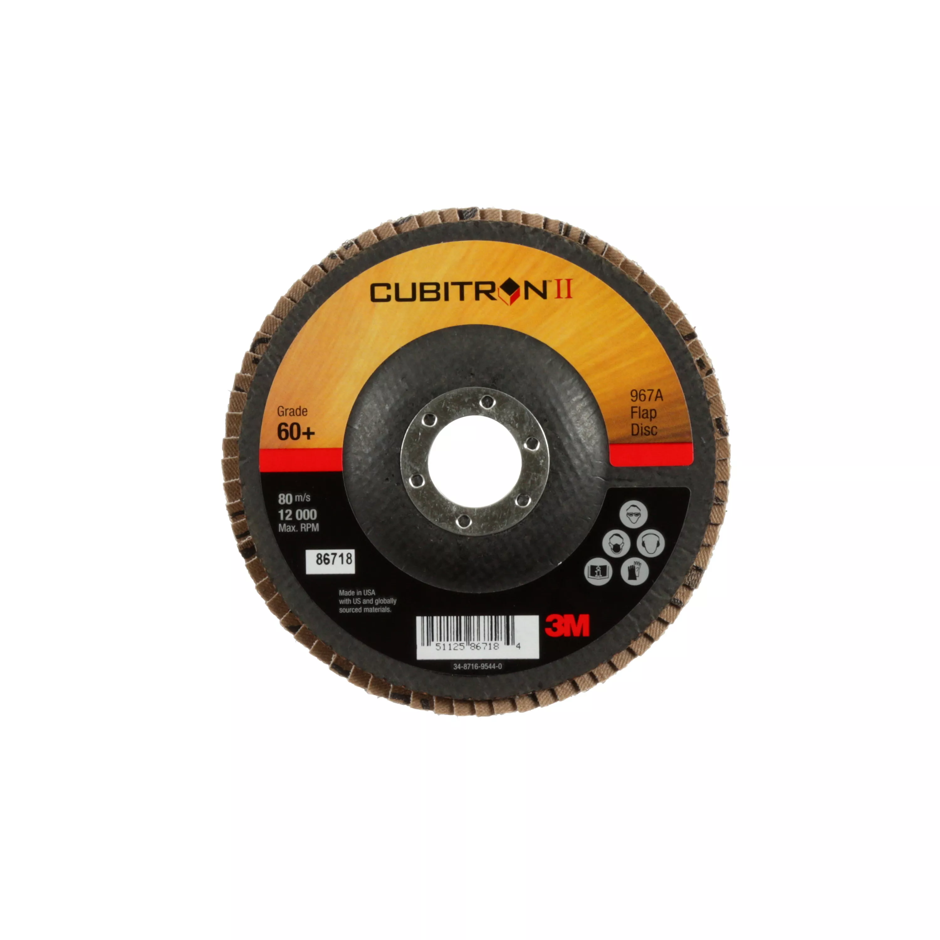 SKU 7000148199 | 3M™ Cubitron™ II Flap Disc 967A