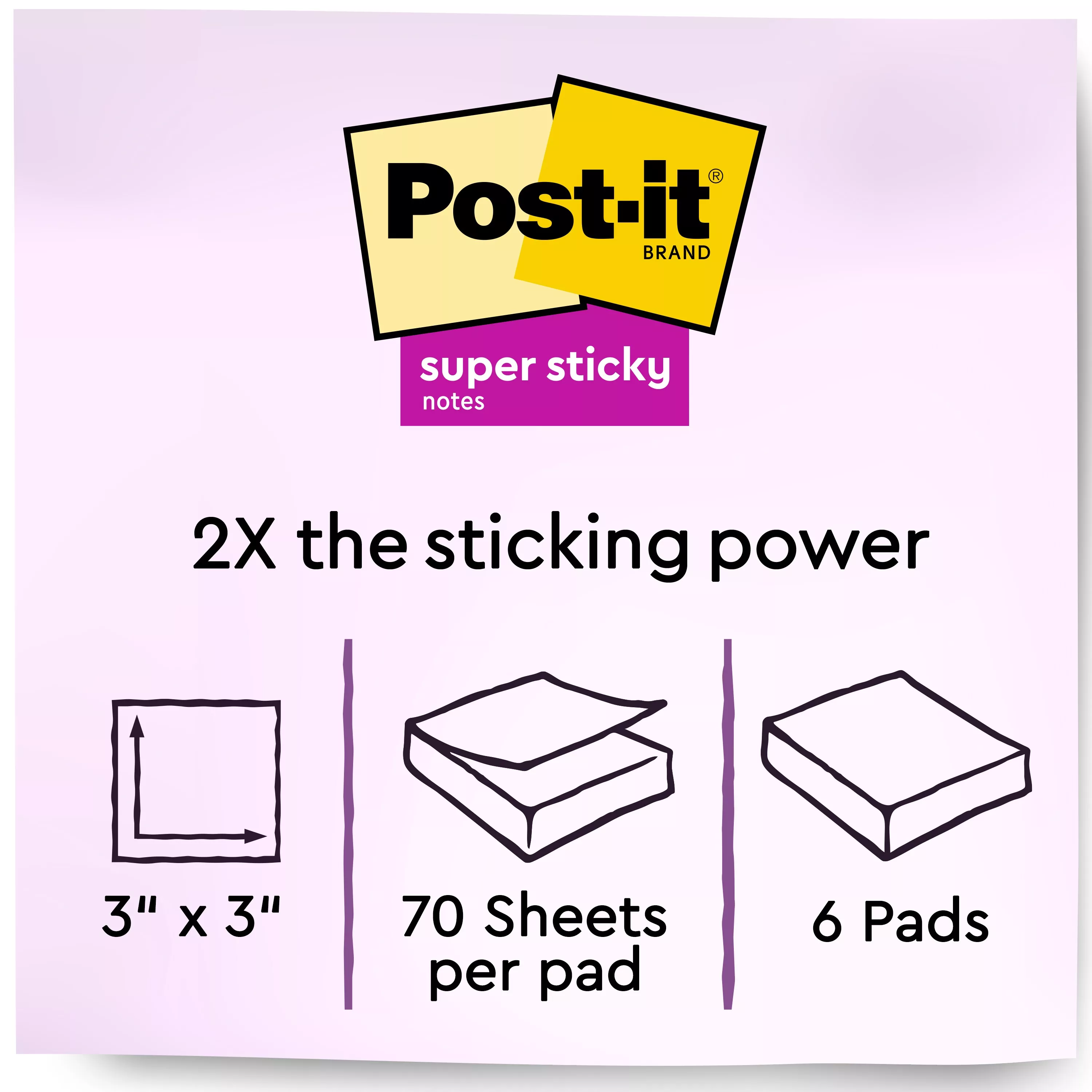 Product Number 654-6SSNRP | Post-it® Super Sticky Recycled Notes 654-6SSNRP