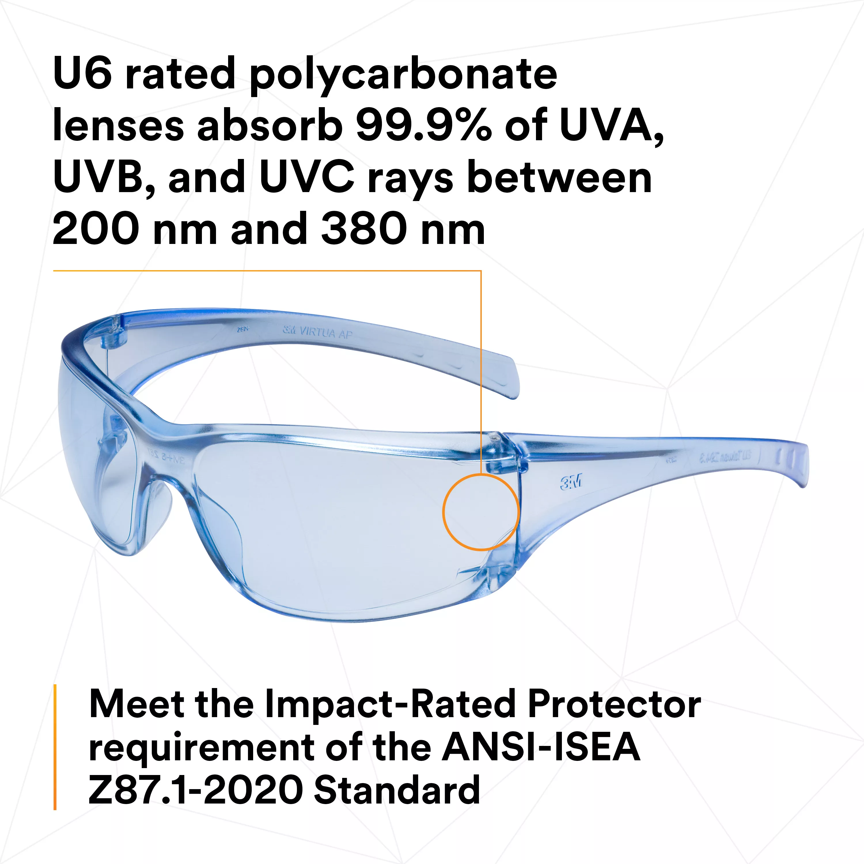 SKU 7000030051 | 3M™ Virtua™ AP Protective Eyewear 11816-00000-20 Light Blue Hard Coat Lens