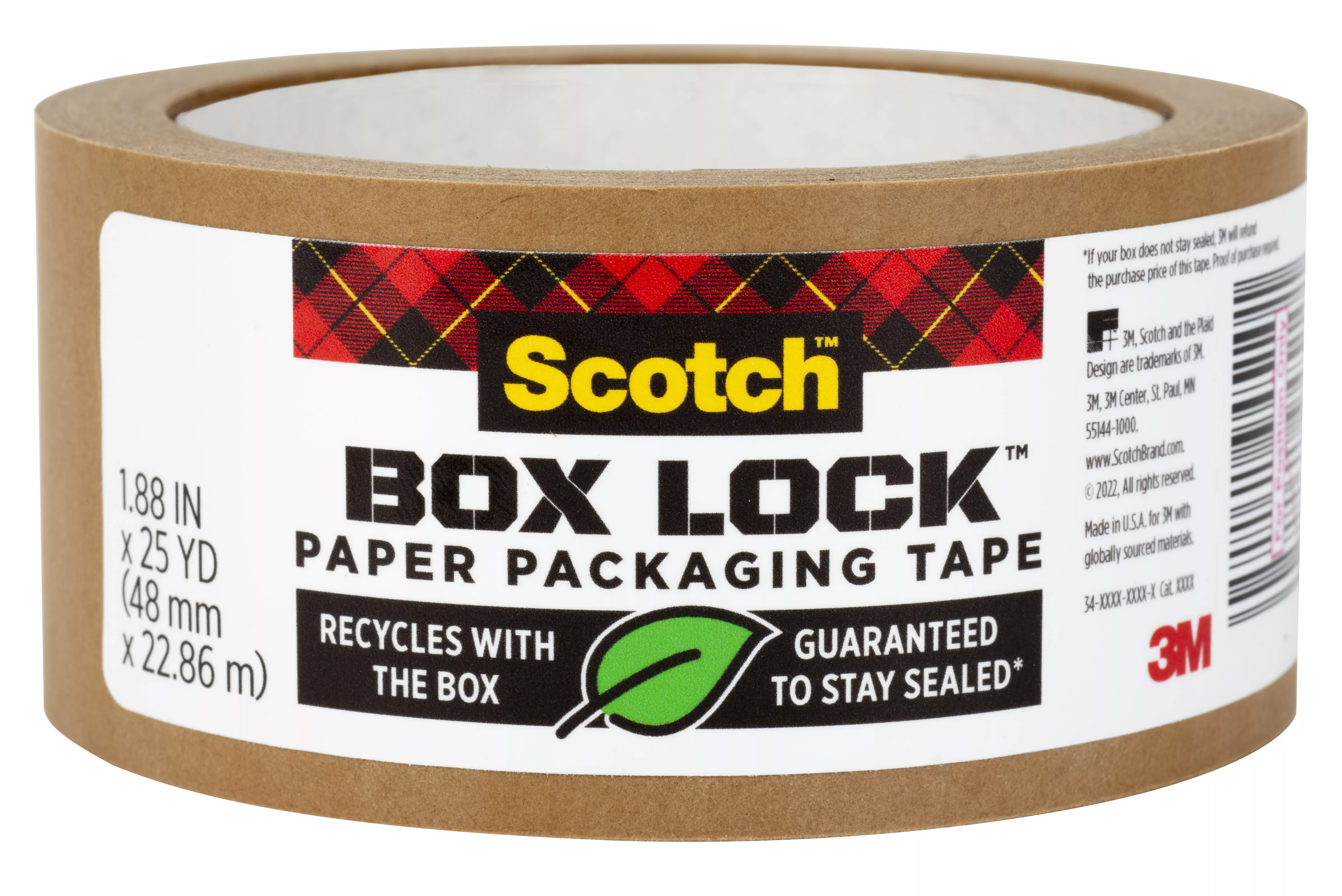 Scotch® Box Lock™ Paper Packaging Tape 7850-23-8GC, 1.88 in x 25 yd (48 mm x 22.8 m)
