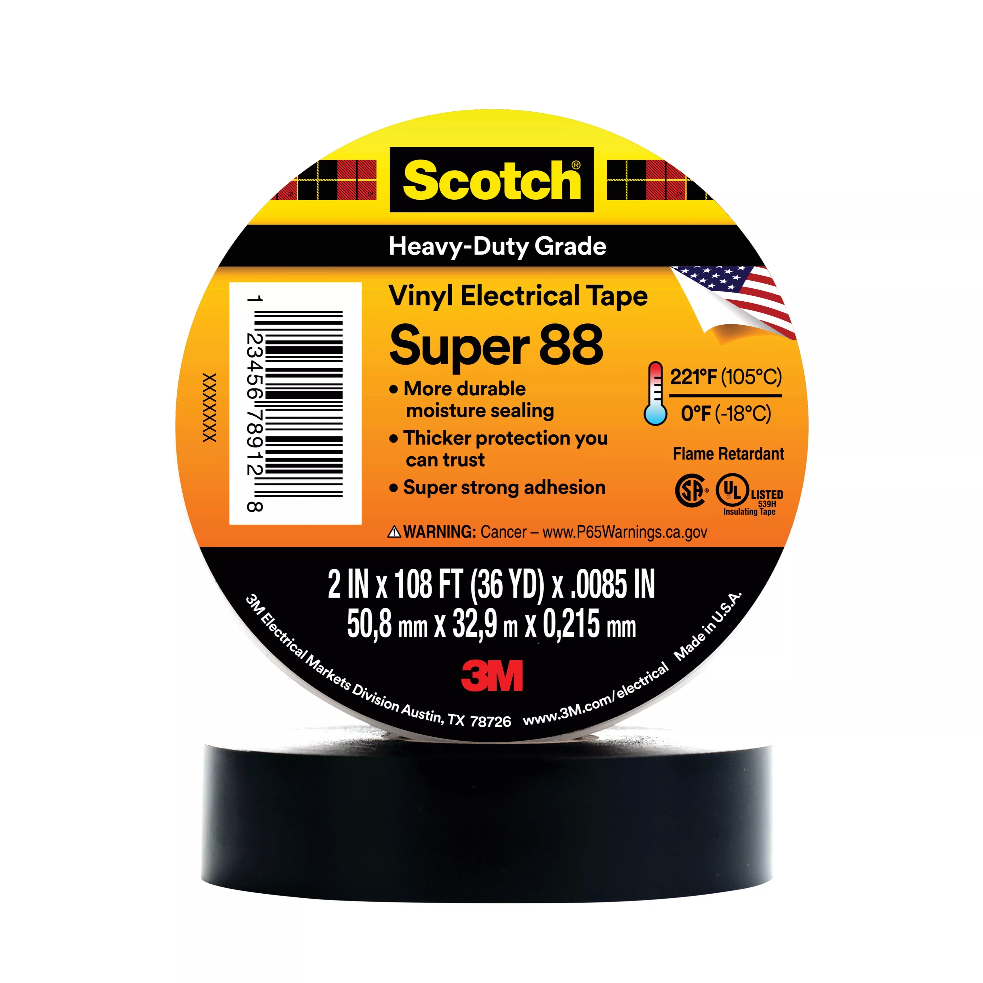 SKU 7000006093 | Scotch® Vinyl Electrical Tape Super 88