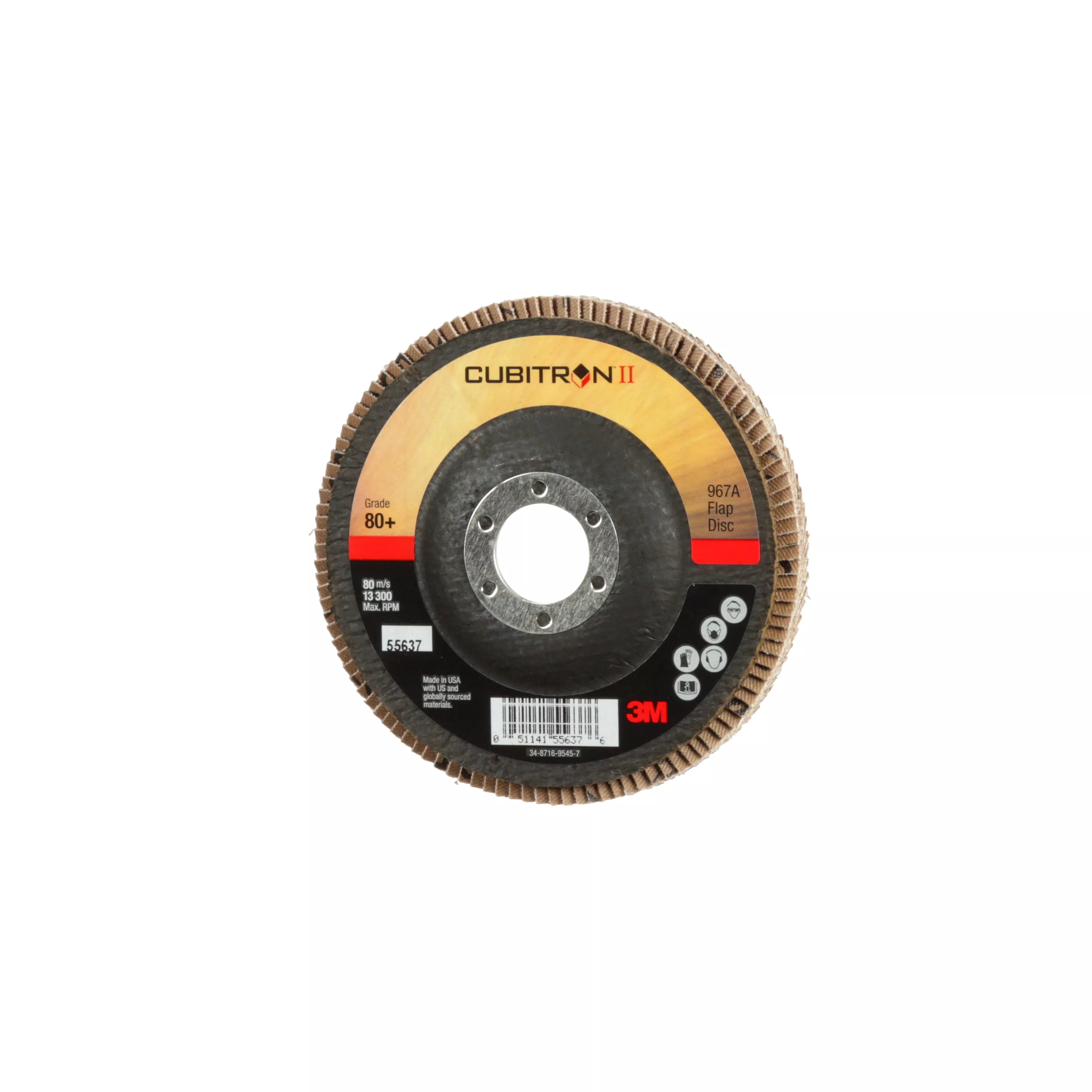 SKU 7010363303 | 3M™ Cubitron™ II Flap Disc 967A