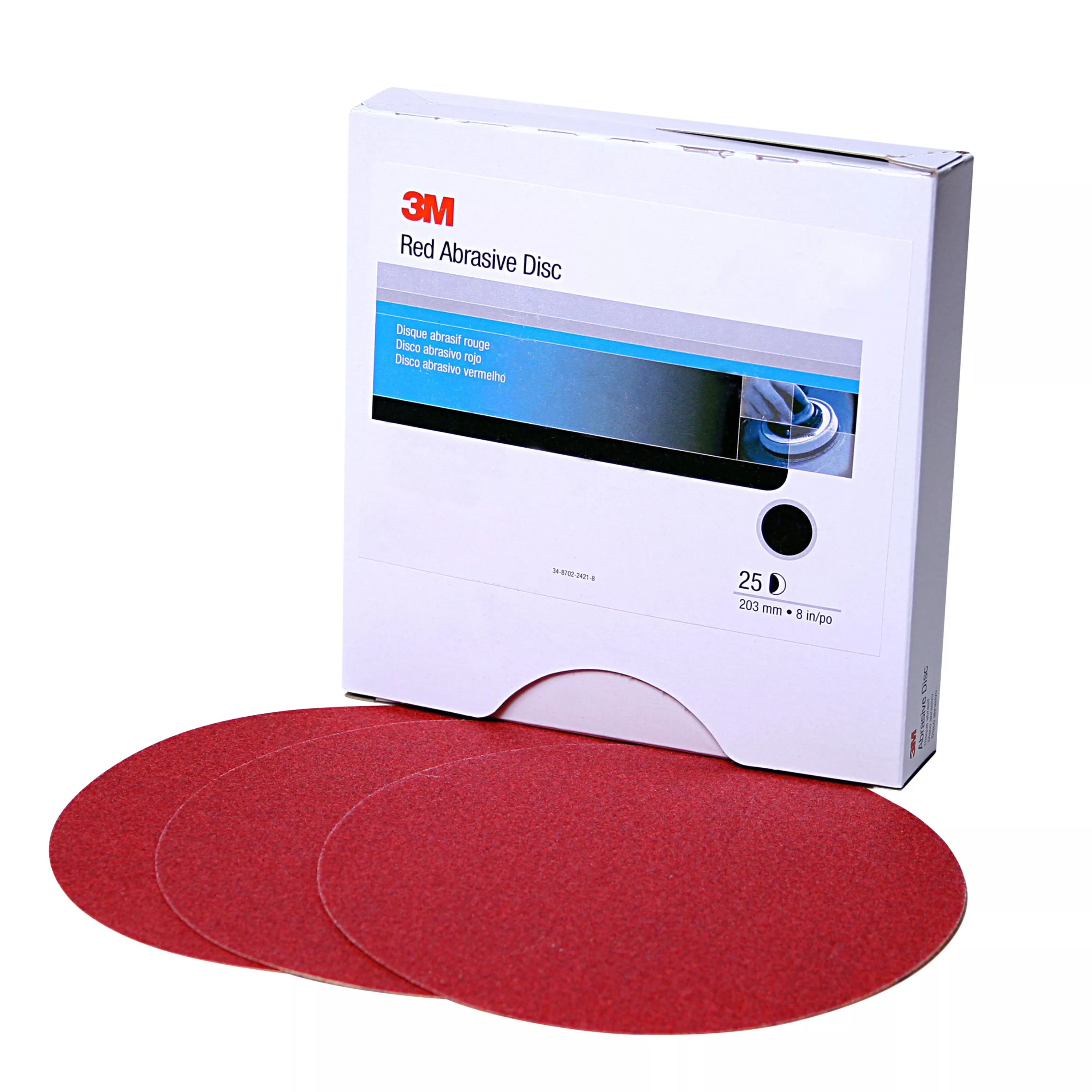 3M™ Red Abrasive Stikit™ Disc, 01106, 6 in, P600 grade, 100 discs per roll, 6 rolls per case