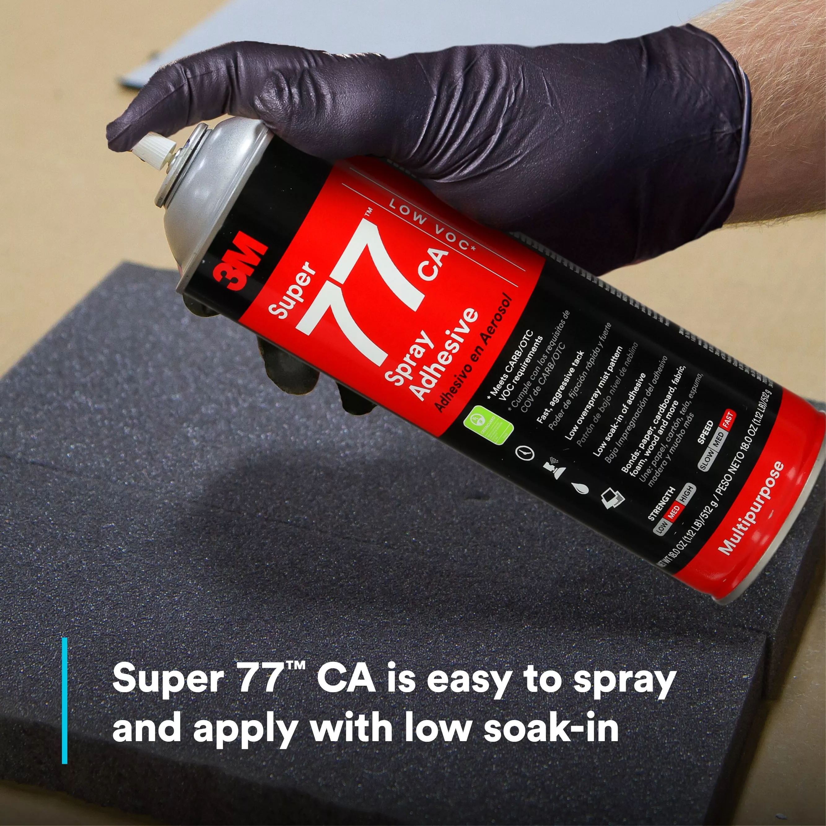 SKU 7100014109 | 3M™ Super 77™ CA Multipurpose Spray Adhesive