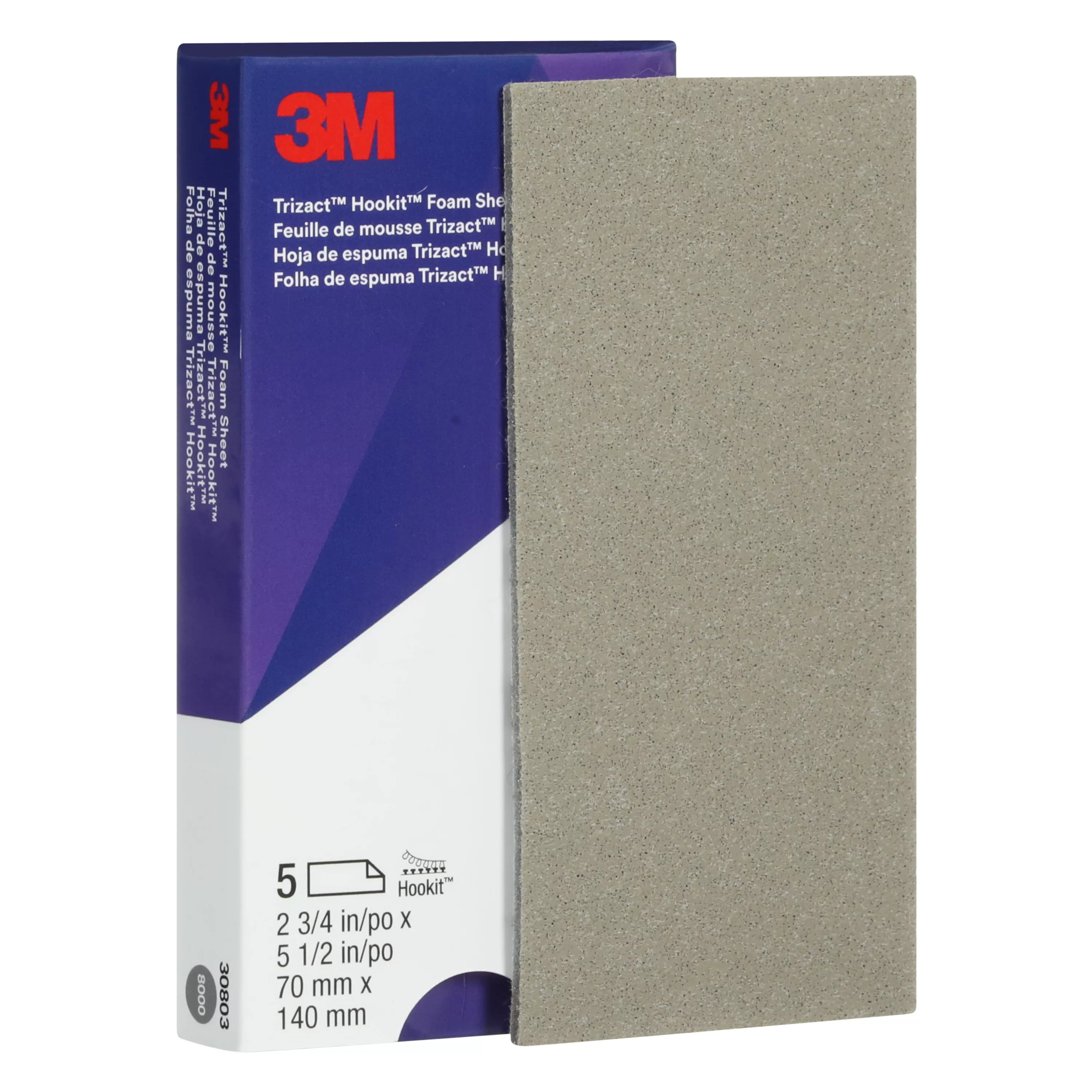 SKU 7100194290 | 3M™ Trizact™ Hookit™ Foam Abrasive 8000 Sheet 443SA