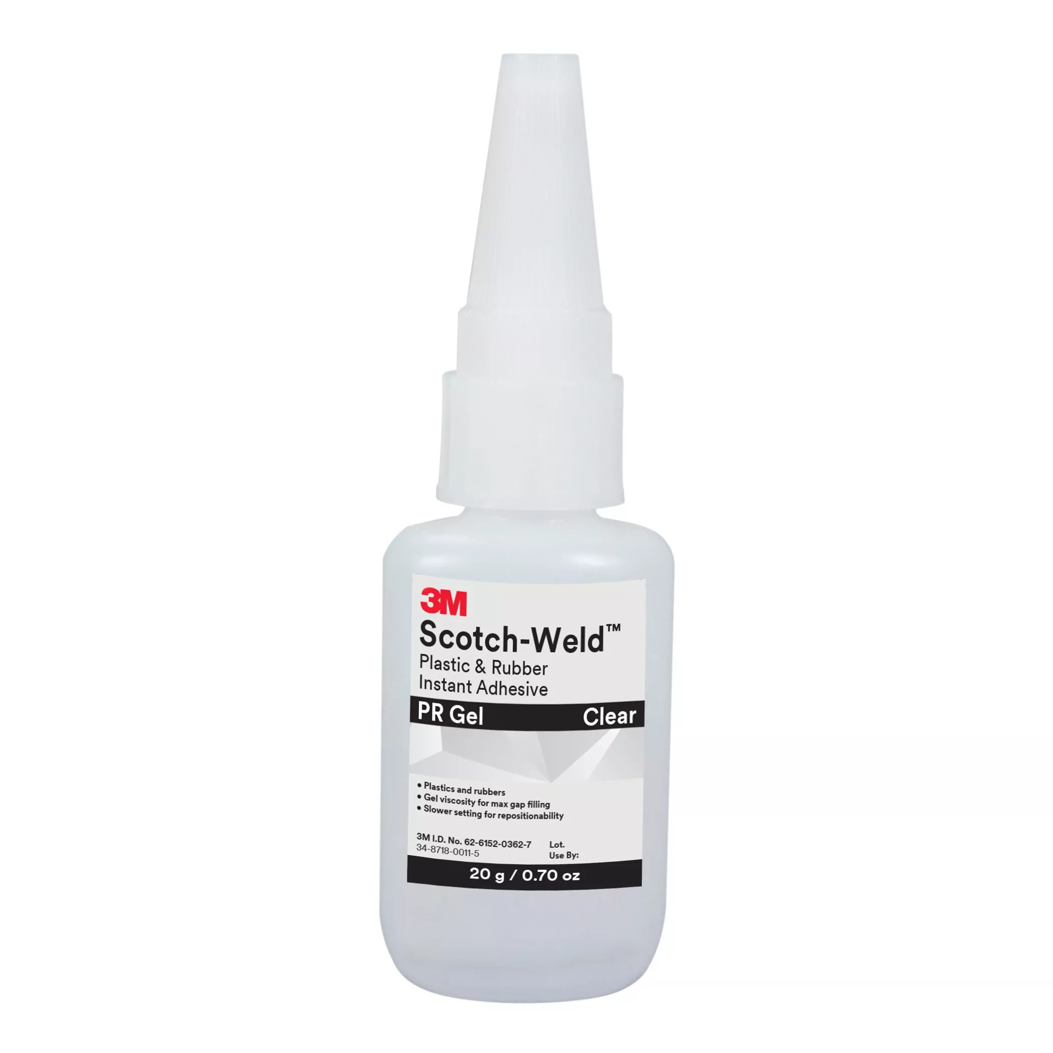 3M™ Scotch-Weld™ Plastic & Rubber Instant Adhesive PR Gel, Clear, 20
Gram, 10 Each/Case