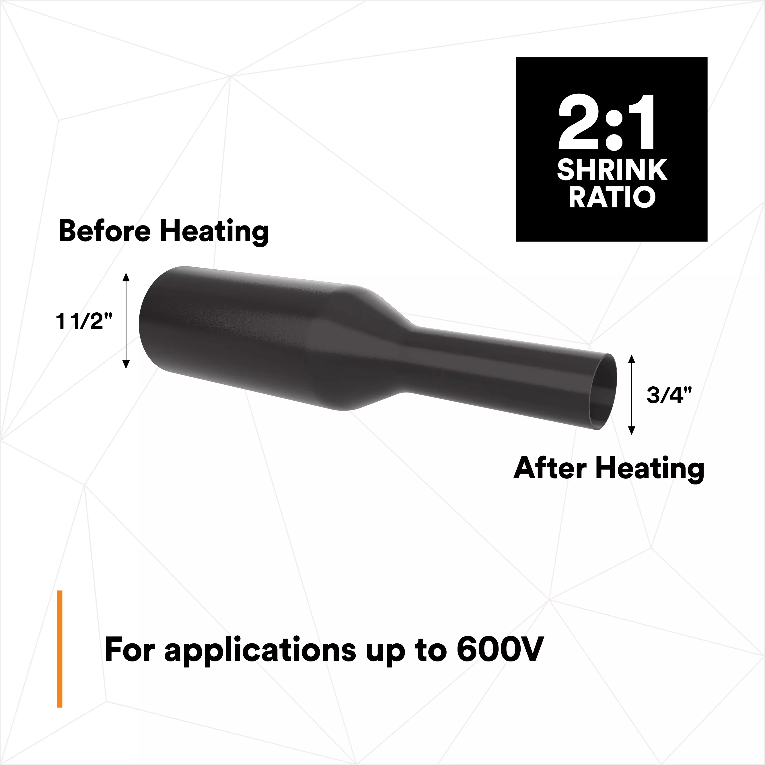 SKU 7000133604 | 3M™ Heat Shrink Thin-Wall Tubing FP-301-1 1/2-48