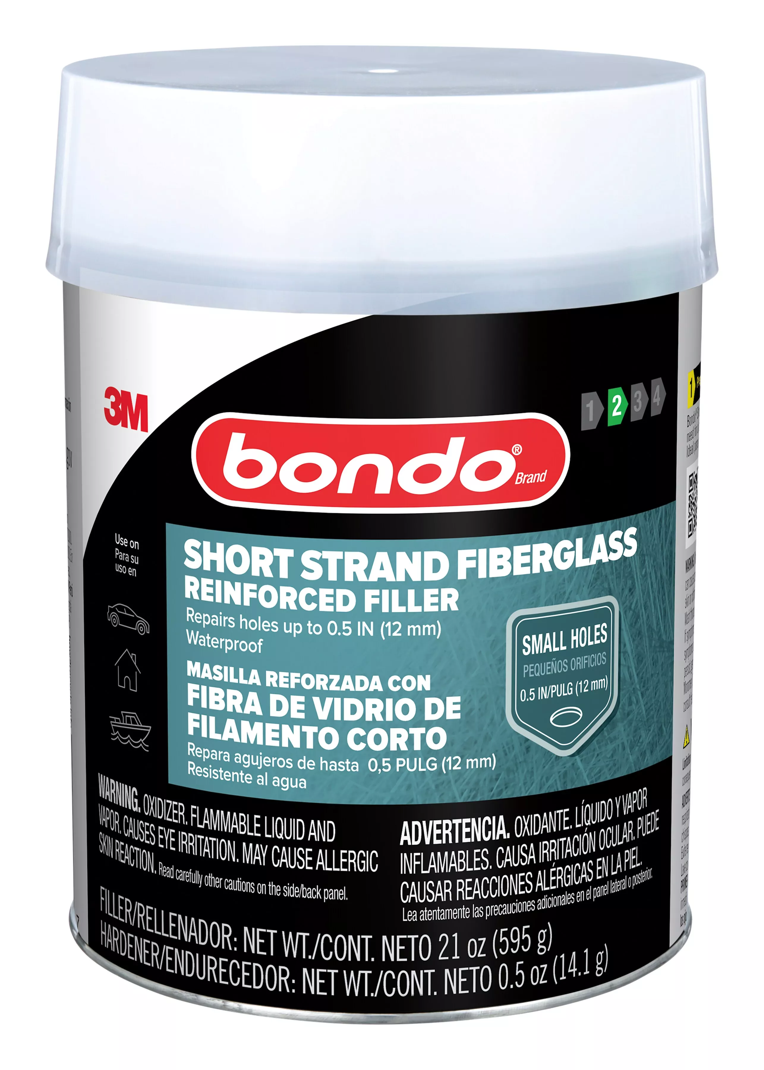 Bondo® Short Strand Fiberglass Reinforced Filler SS-PT-ES, 21 oz (595.34 g), 8 per case