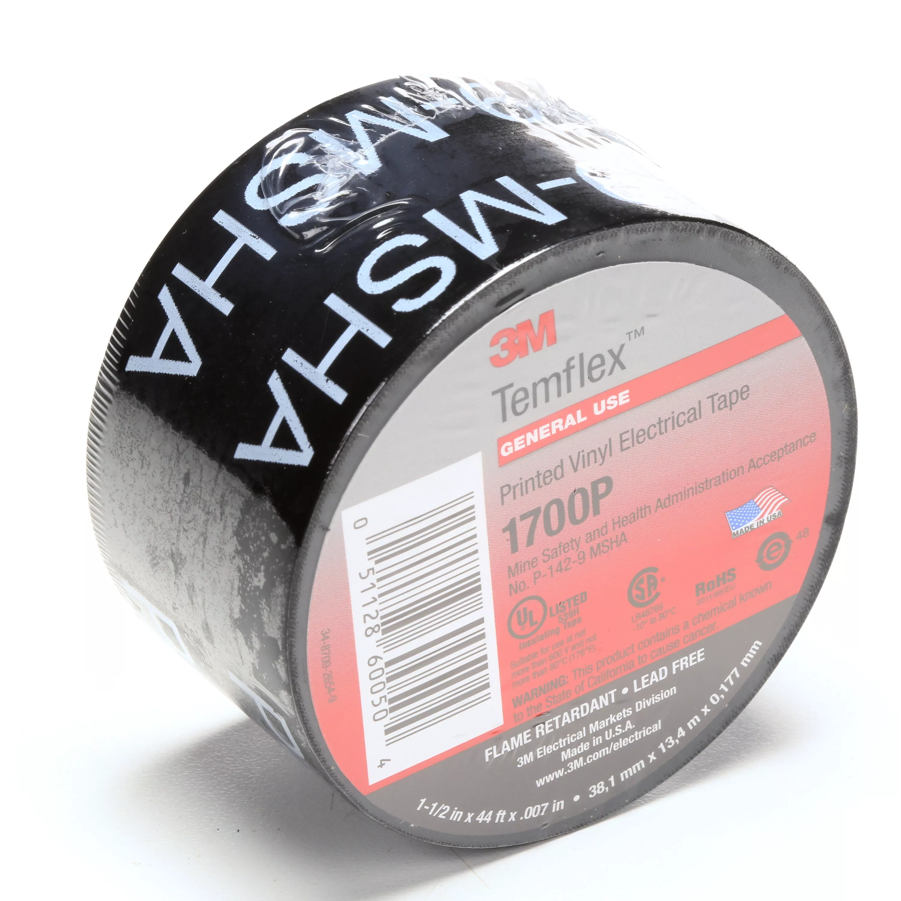 Product Number 1700P-1.5X44FT | 3M™ Temflex™ Mining-Grade Vinyl Electrical Tape 1700P