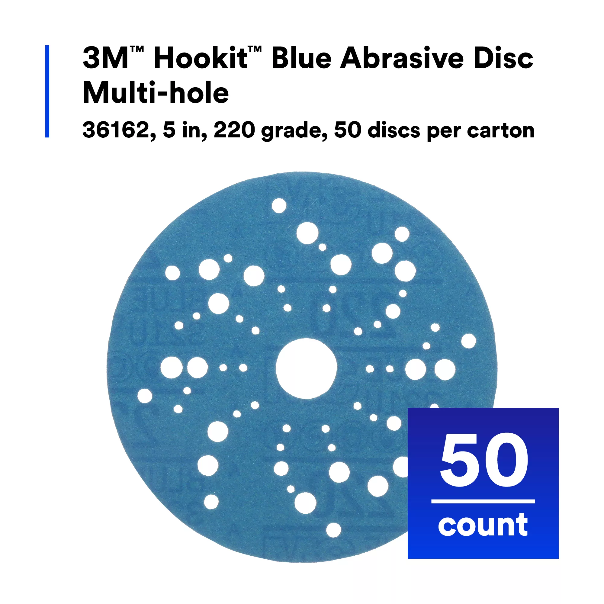 SKU 7100091236 | 3M™ Hookit™ Blue Abrasive Disc Multi-hole