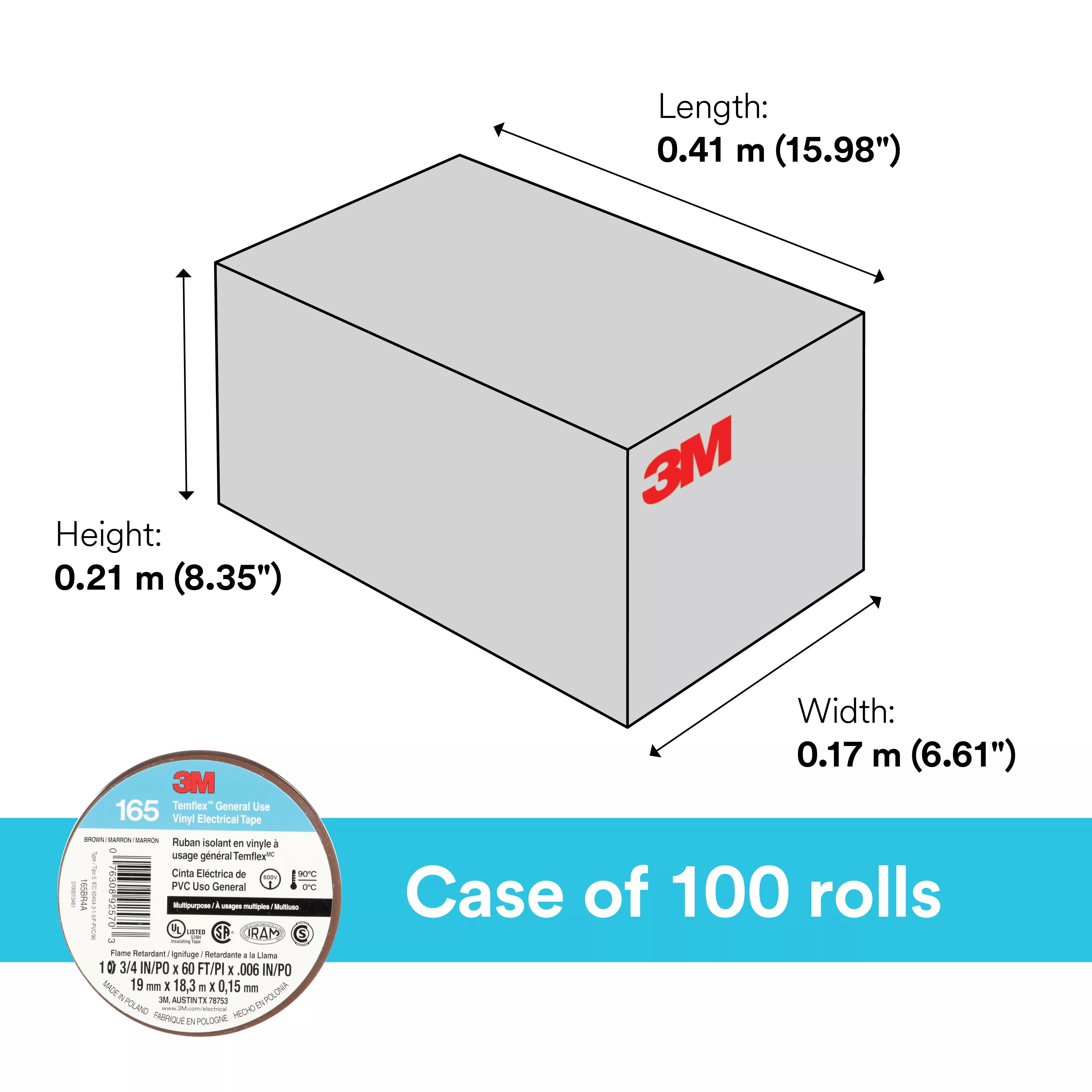 SKU 7100169191 | 3M™ Temflex™ Vinyl Electrical Tape 165