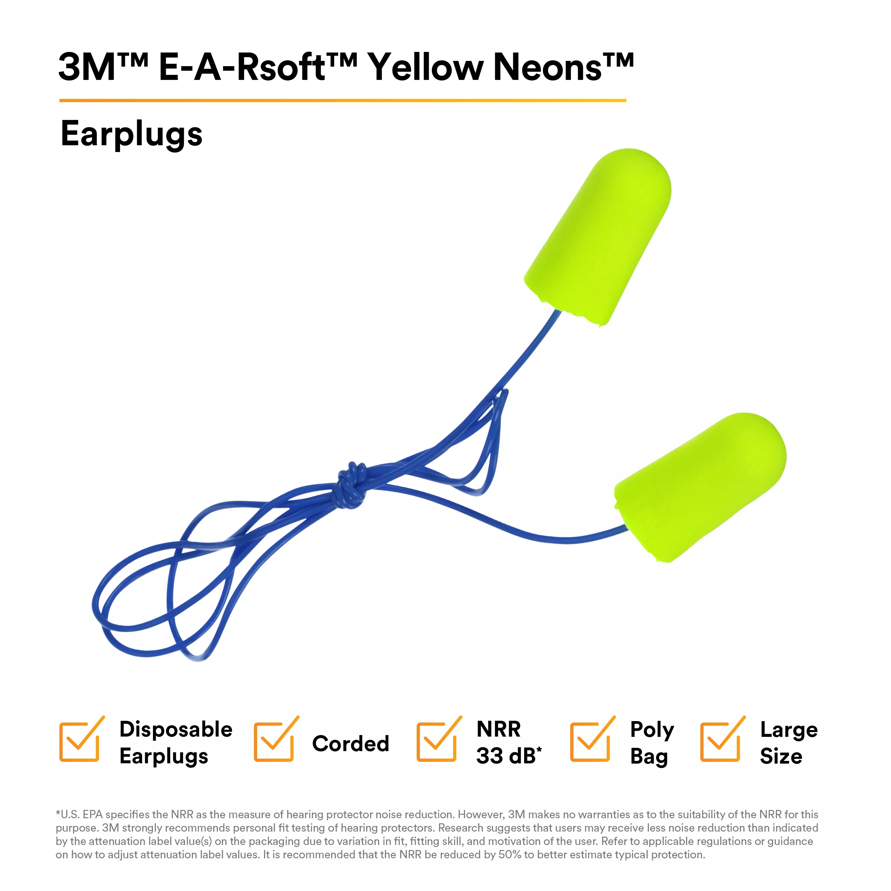 UPC 10080529110340 | 3M™ E-A-Rsoft™ Yellow Neons™ Earplugs 311-1251