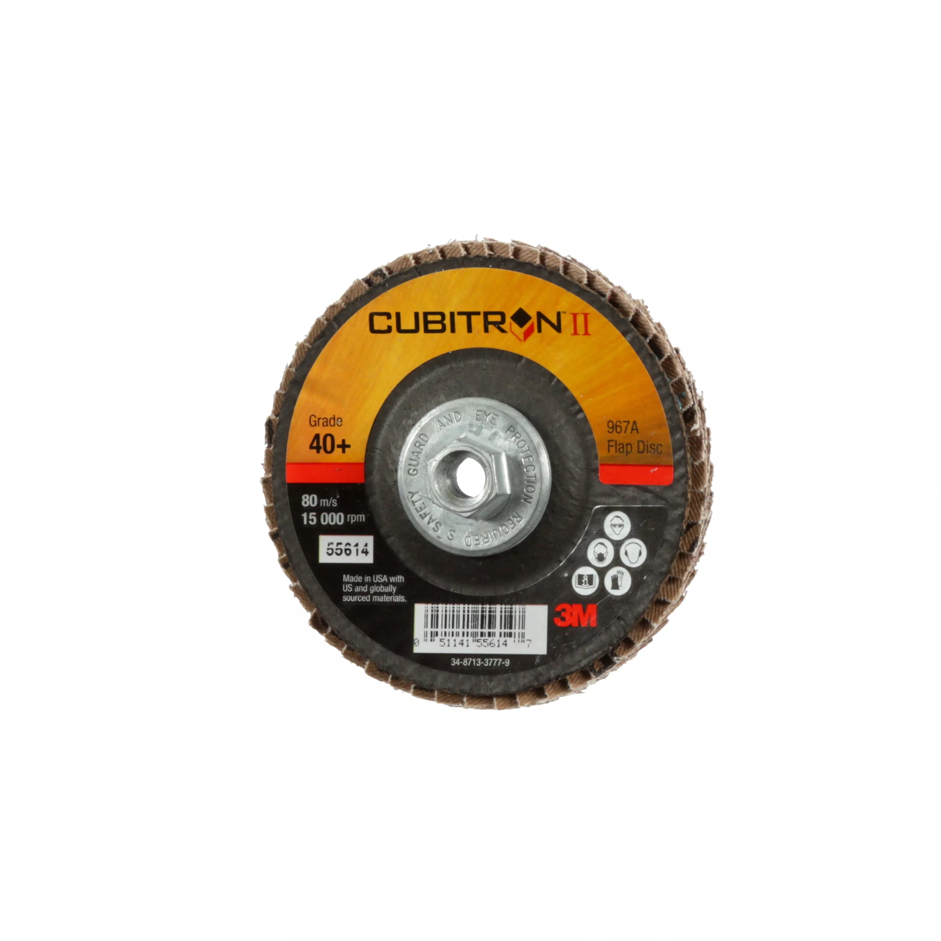 SKU 7010327056 | 3M™ Cubitron™ II Flap Disc 967A