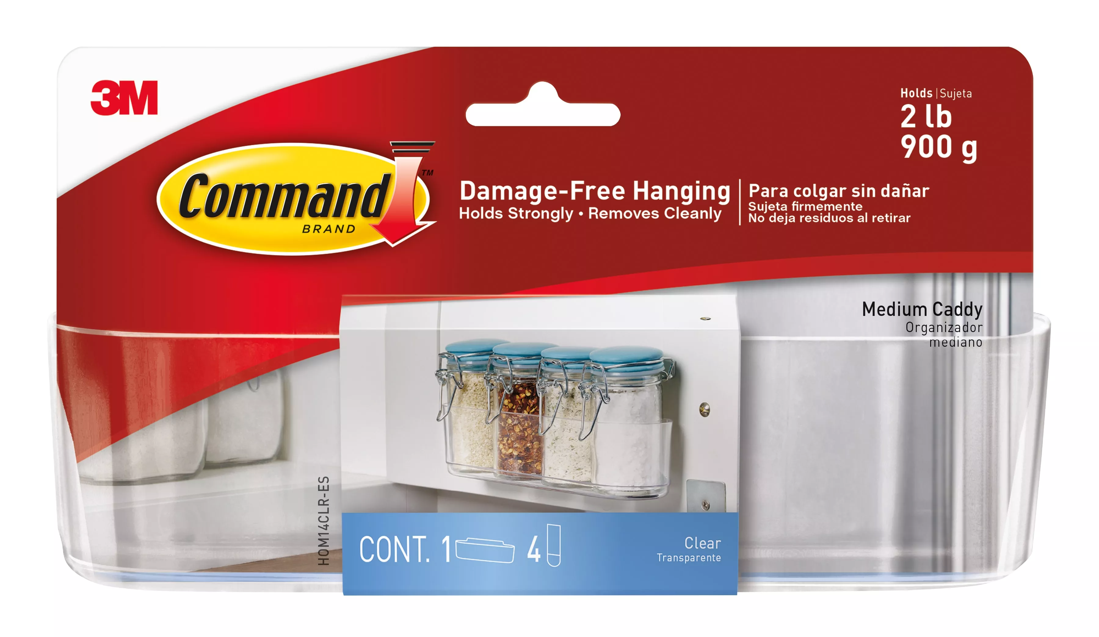 SKU 7100285854 | Command™ Clear Medium Caddy with Clear Strips HOM14CLR-ES