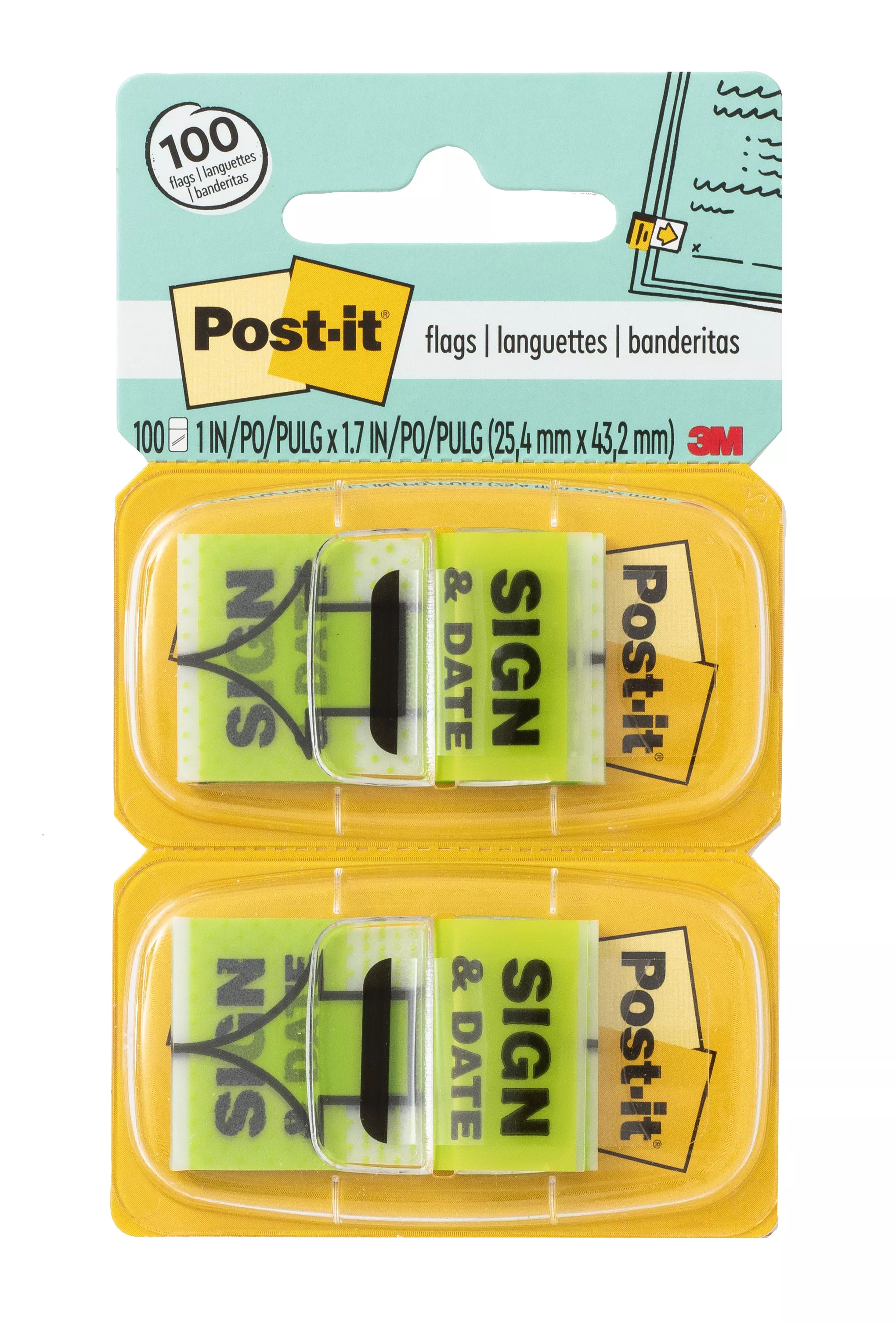 Post-it® Flags 680-SD2, 1 in x 1.719 in