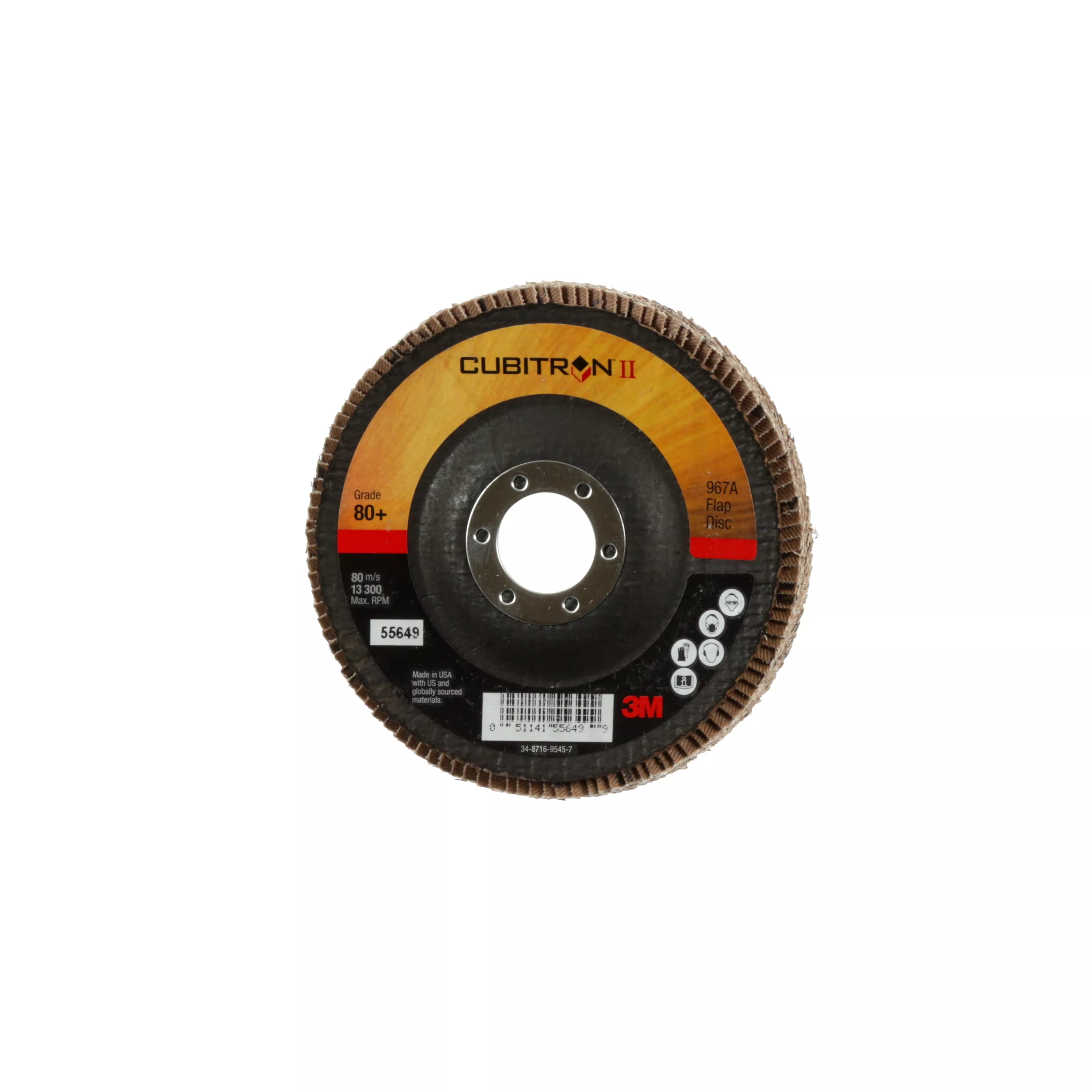 SKU 7010363308 | 3M™ Cubitron™ II Flap Disc 967A